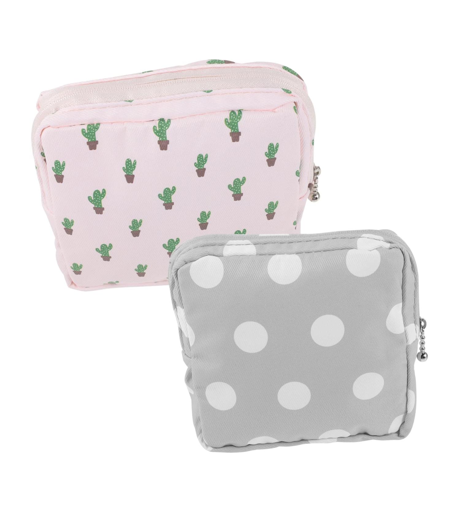 Healeved Napkin Storage Pouches 2pcs - Travel Decor Cosmetic Bag for Menstrual Pads & Lipsticks - Coin Pouch - 16X15CM - Buy Online on GoSupps.com