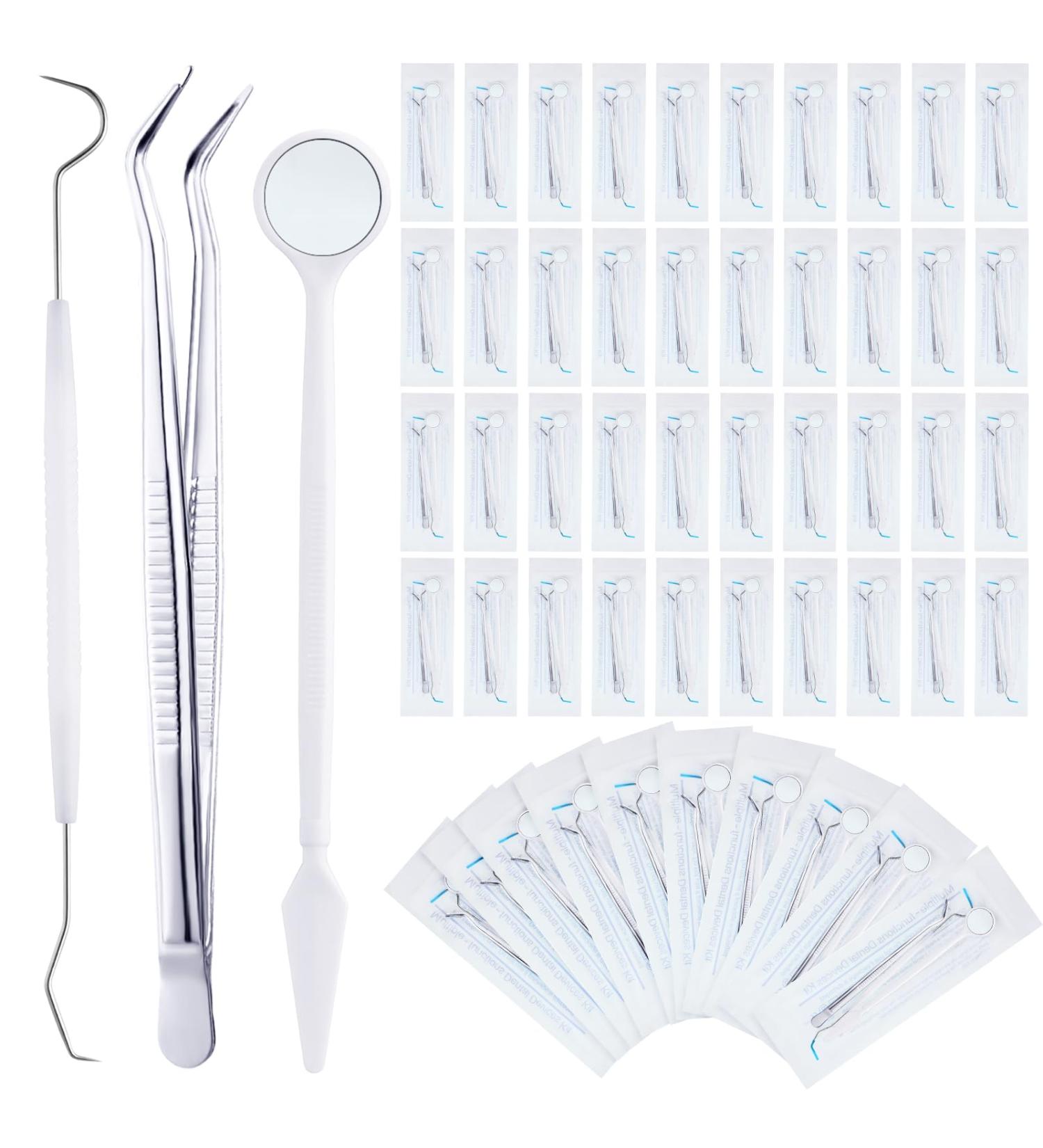 TrelaCo 50 Sets Disposable Dental Tools - Dental Picks Mirror & Explorer for Professional Teeth Cleaning - Buy Online on GoSupps.com