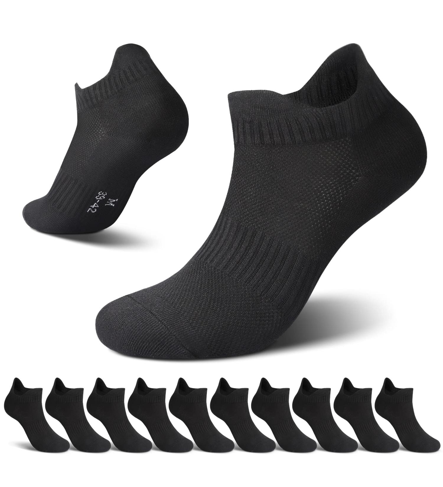Buy NUOZA 10 Pairs Unisex Cotton Sneaker Socks - Black White Grey Ankle Socks for Men & Women (Size 43-46) - Comfortable & Stylish - Buy Online on GoSupps.com