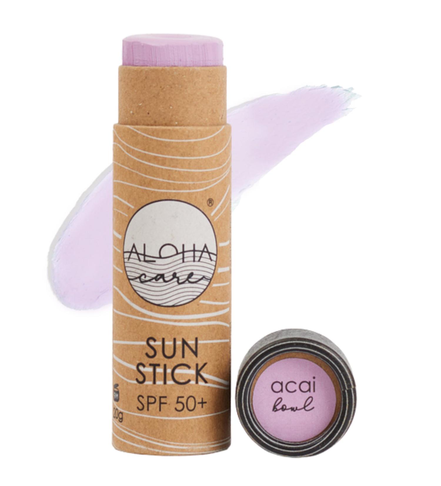  Aloha Care Aloha Sun Stick SPF 50+ | Mineral facial sunscreen for surfing | Eco Paper Stick 20 g (purple) - Buy Online on GoSupps.com