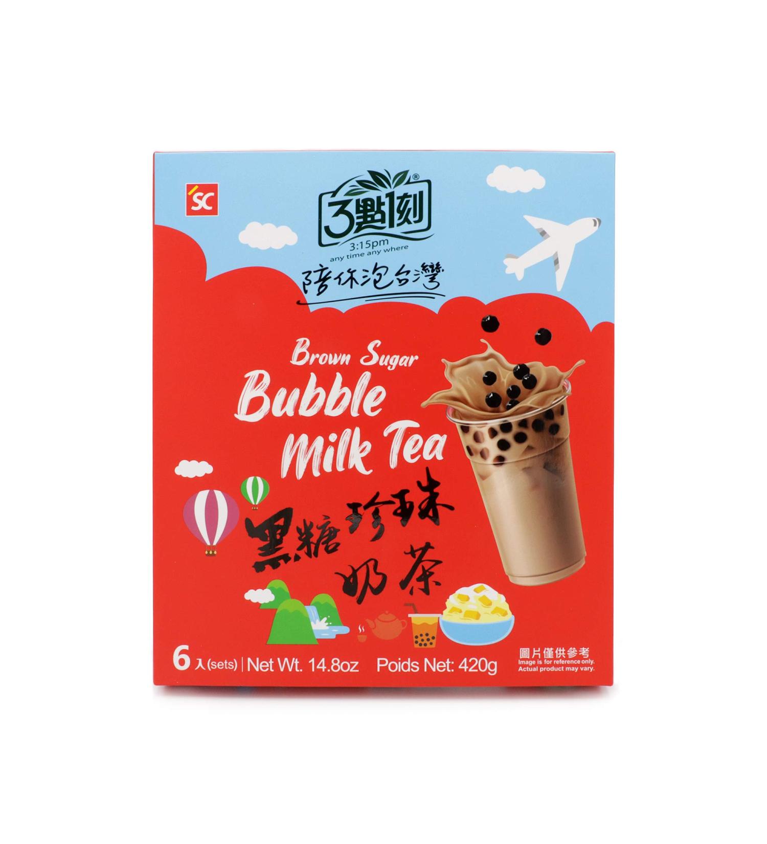 15PM Taiwanese Bubble Boba Milk Tea with Brown Sugar Tapioca Pearls - 6 Packs - Buy Online on GoSupps.com