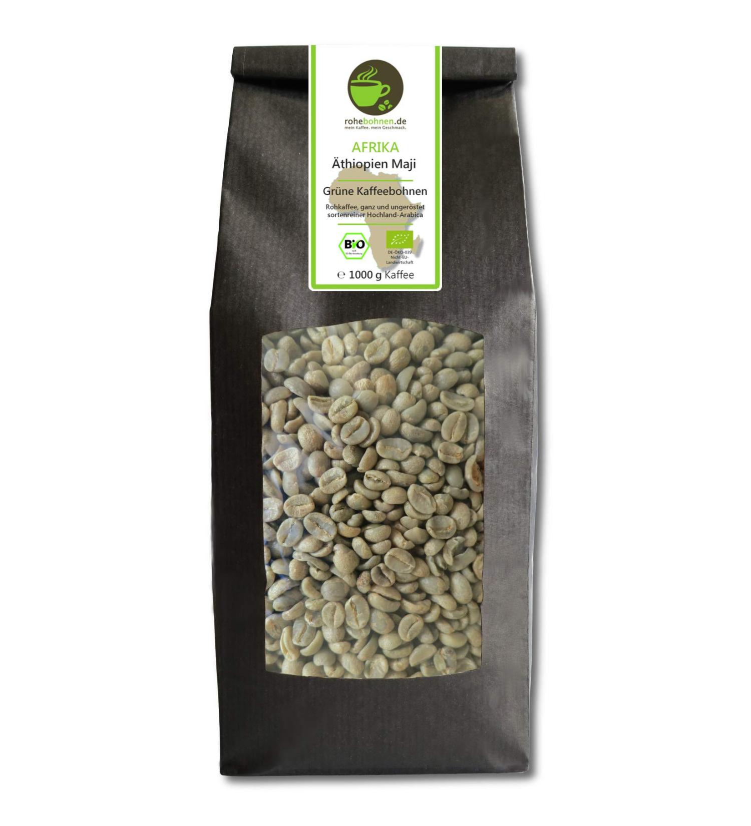 Organic green coffee Arabica Ethiopia Maji 1000g