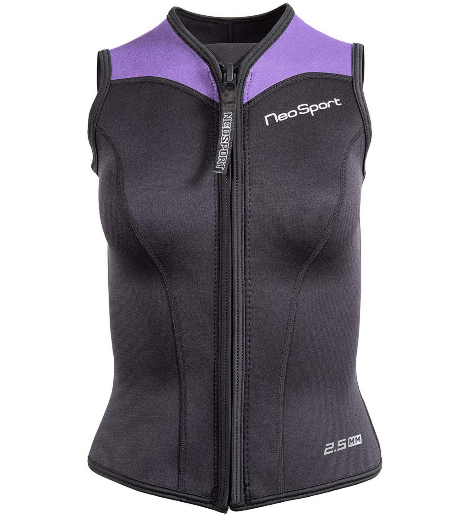 Neo Sport 2.5mm Front Zipper Wetsuit Vest - Men's and Women's - Black/Lavender - Buy Online on GoSupps.com