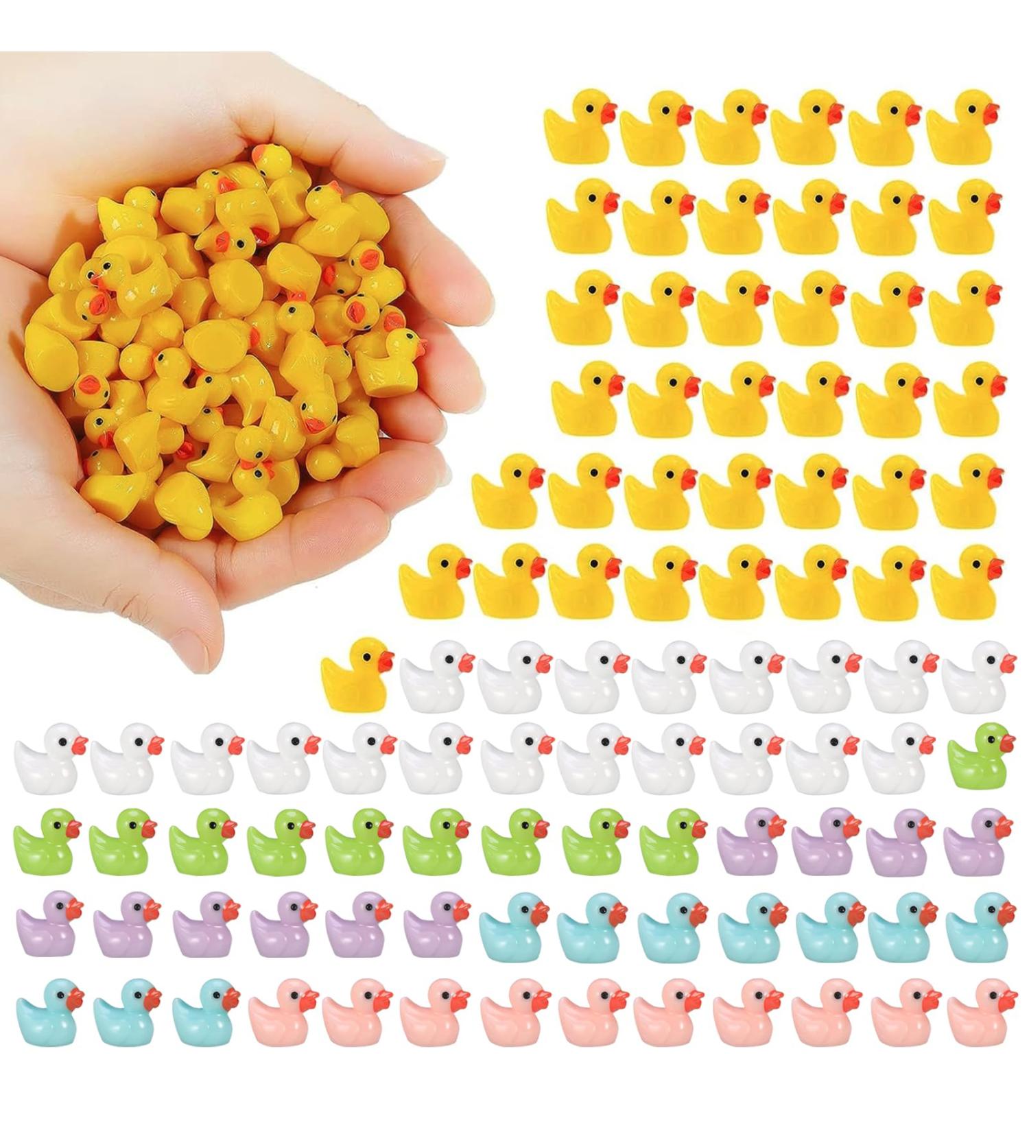 100 Miniature Ducks - Colorful Resin Figures for Garden Dollhouse & DIY Crafts - Perfect Tinkering Decoration - Buy Online on GoSupps.com