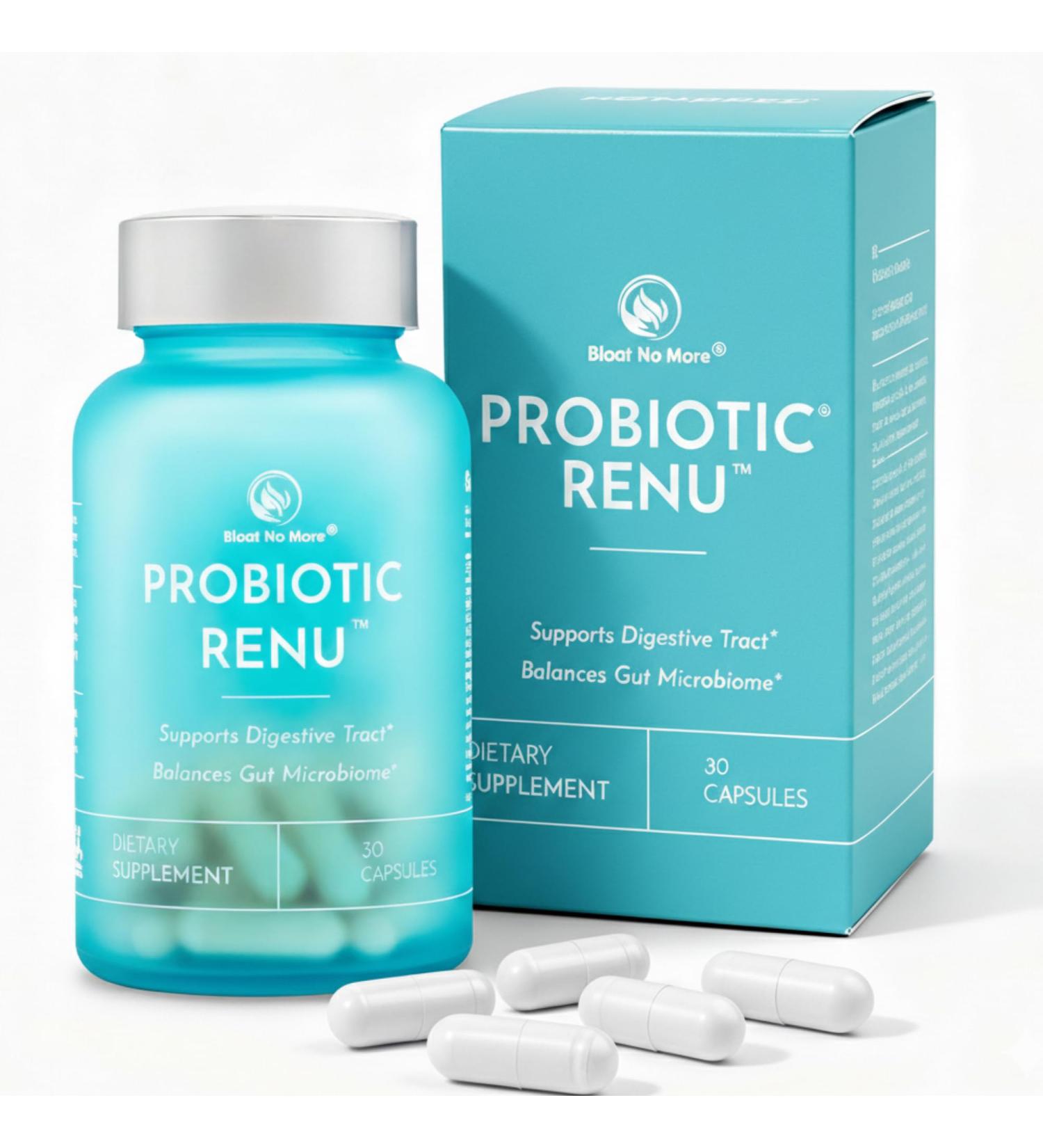 Bloat No More Probiotics 50 Billion CFU for Women & Men Daily Gut Health & Digestive Support Supplement Helps Support Immunity Probiotic Renu 30 Count - Buy Online on GoSupps.com