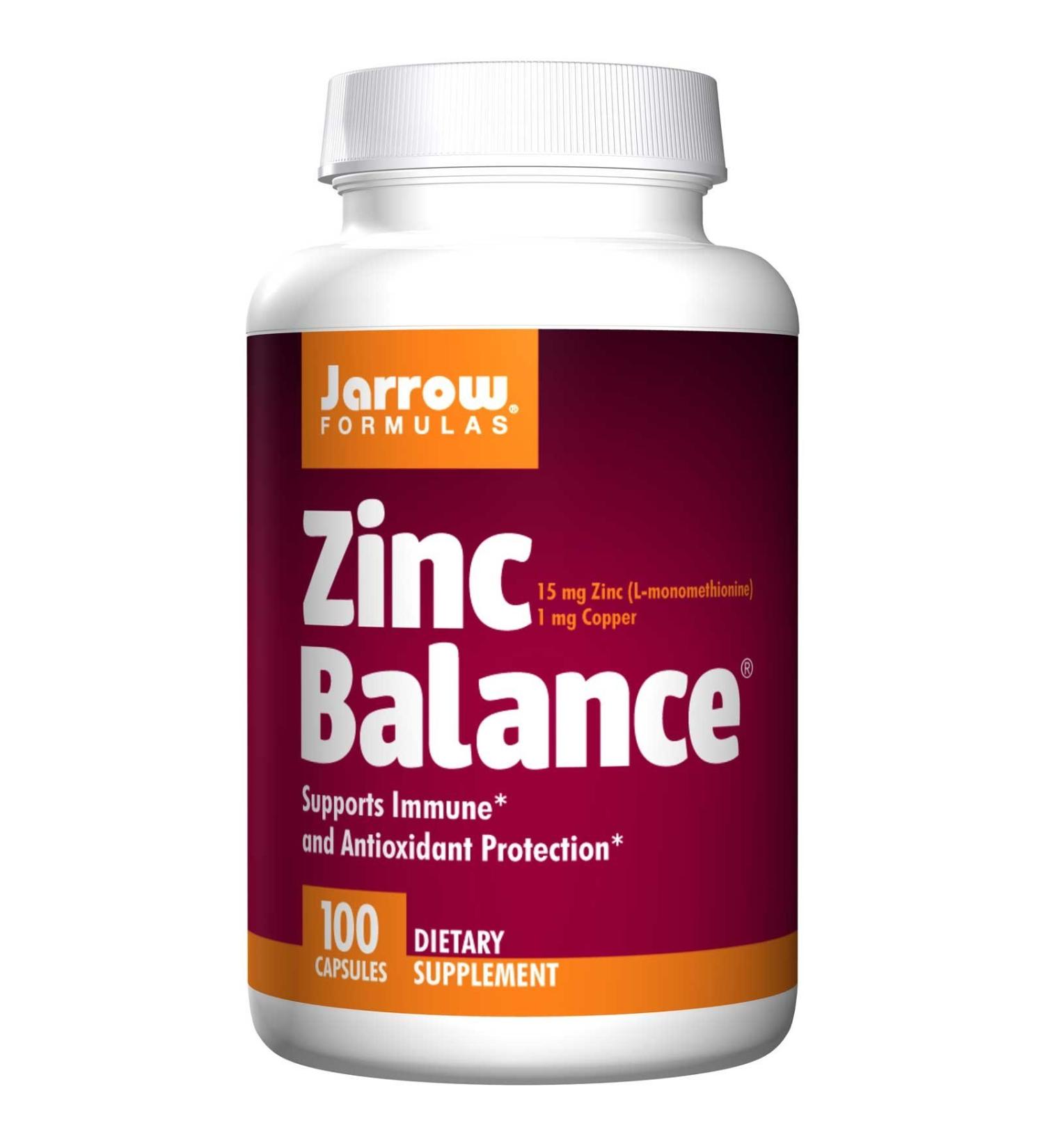 Jarrow Formulas Zinc Balance 15 milligrams 100 Capsules. Pack of 1 Bottle 100 Veggie Caps