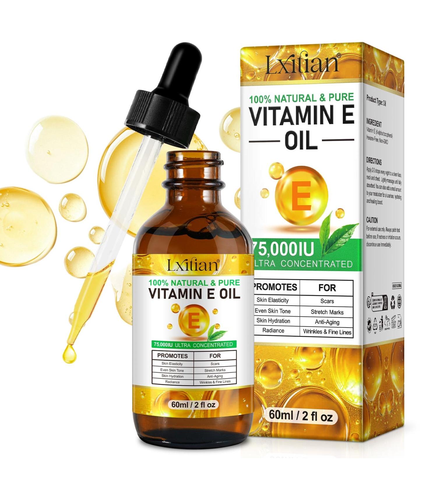 Huile De Vitamine E 75 000 UI - Huile De Vitamine E Biologique 100% Naturelle - Press E Froid 2 Fl Oz Hydrate Et Prot Ge - Pour Le Visage Le Corps Les Cicatrices Et Les Cut - Buy Online on GoSupps.com