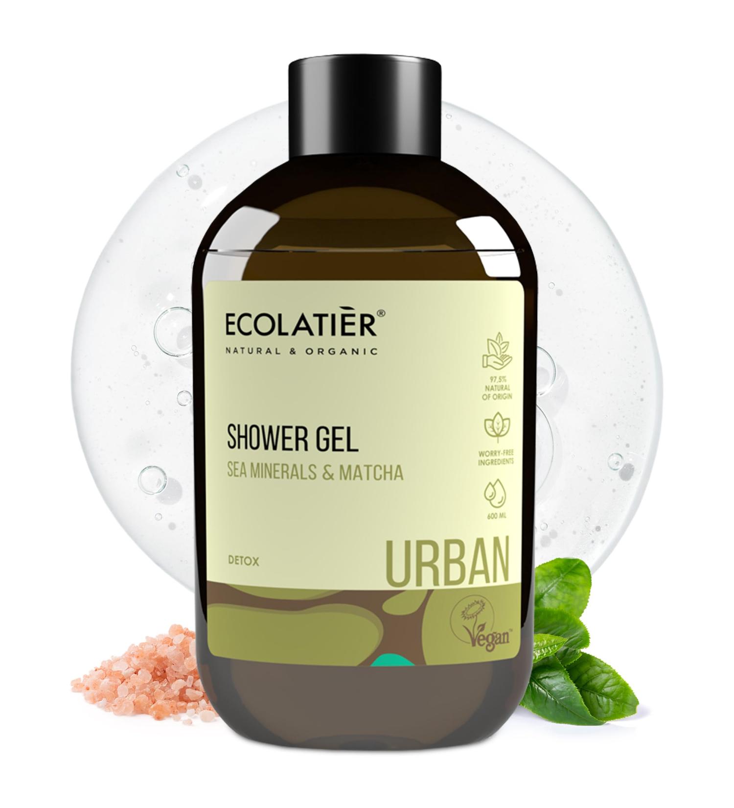 Ecolatier Sea Minerals & Matcha Body Wash - 97.5% Natural Vegan Detox & Moisturizing Cleanser - 20.3 Fl Oz - Buy Online on GoSupps.com