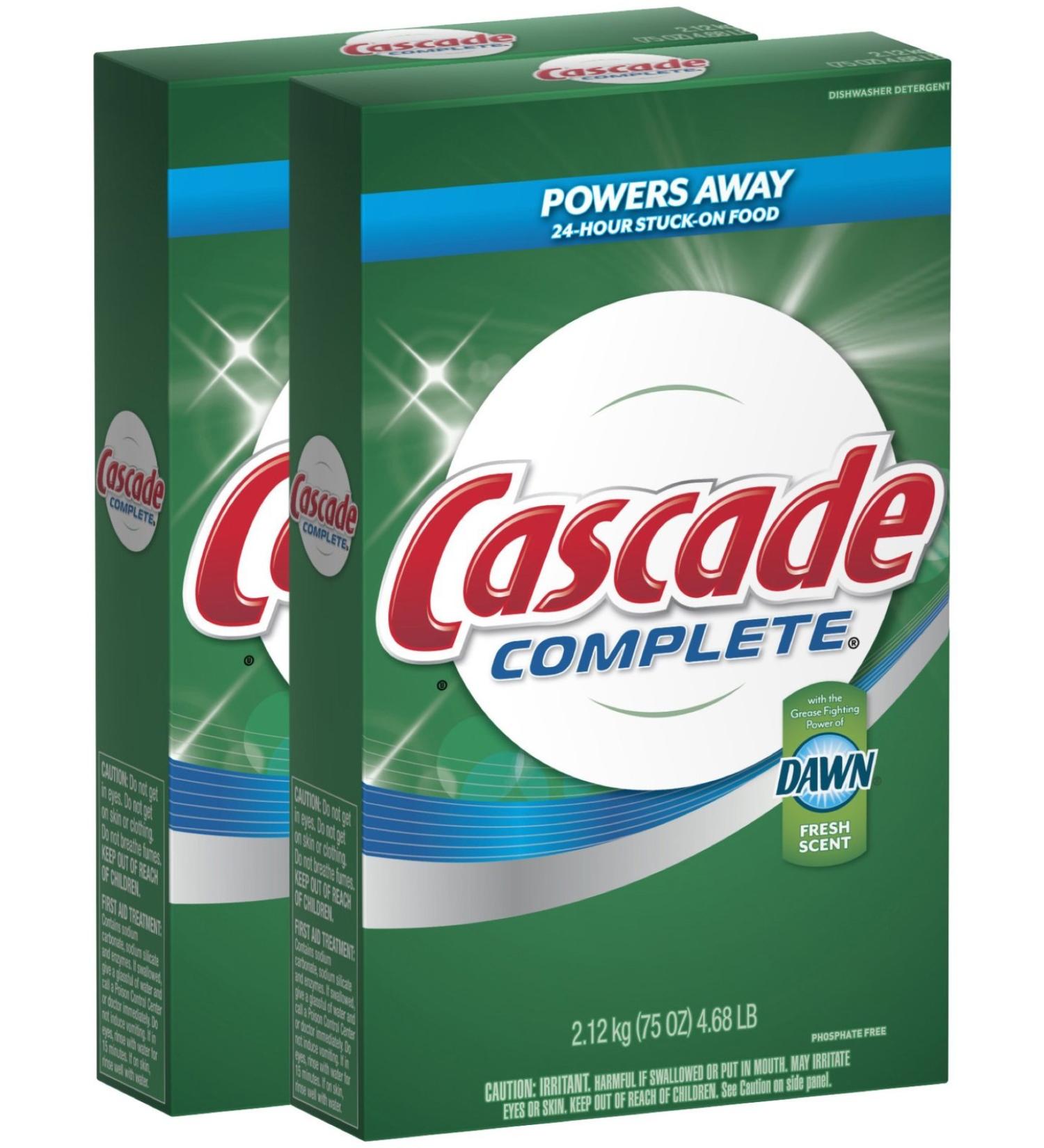 Cascade Complete Powder All-in-1 Dishwasher Detergent - 75 oz - Fresh - 2 pk . New Version (Pack of 2)