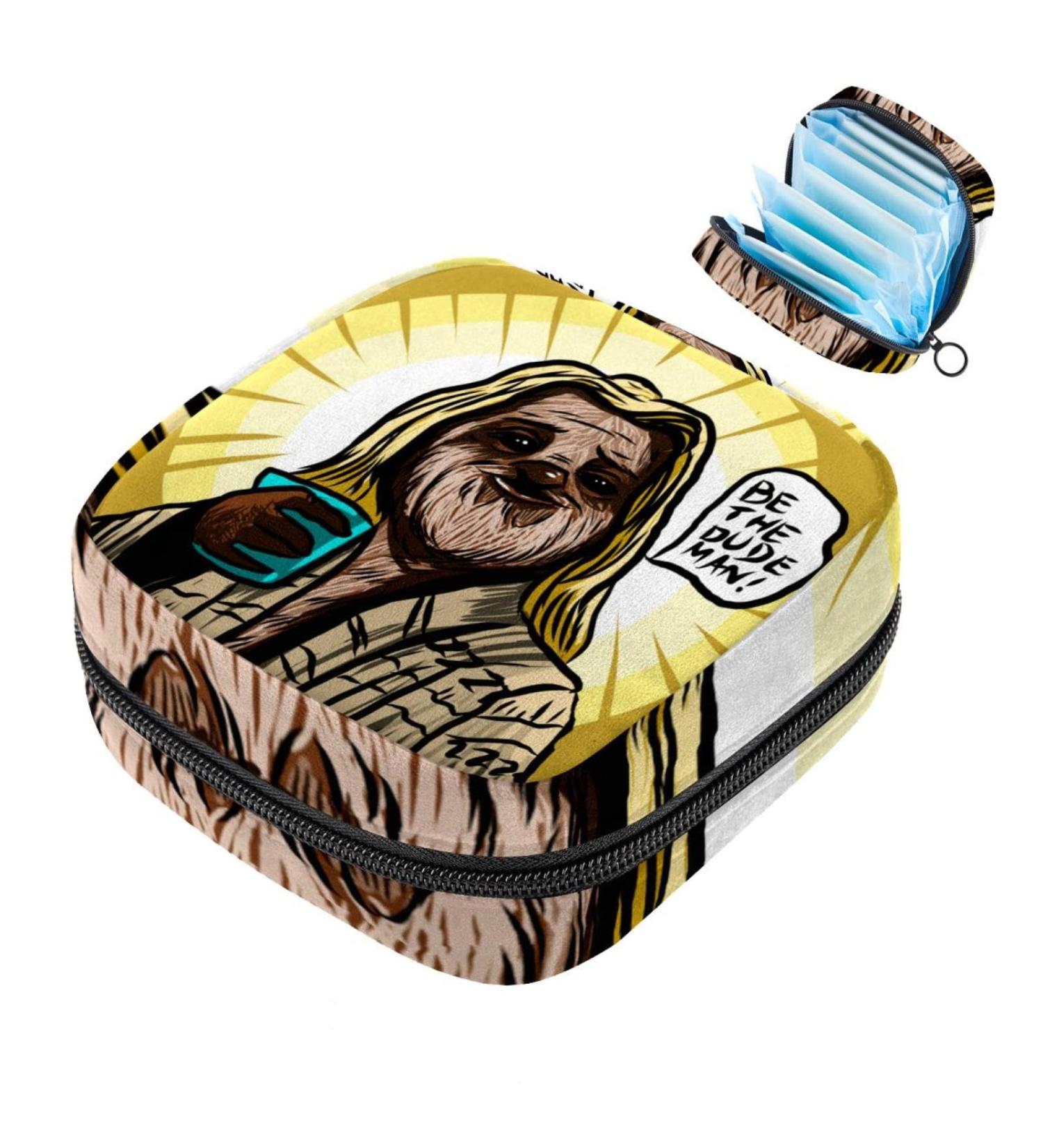 Fashionable Sloth Storage Bags for Women - Zippered Menstrual Cup Cylinder & Periodic Inserts - Multi-Colored Tampon Pouches - Buy Online on GoSupps.com