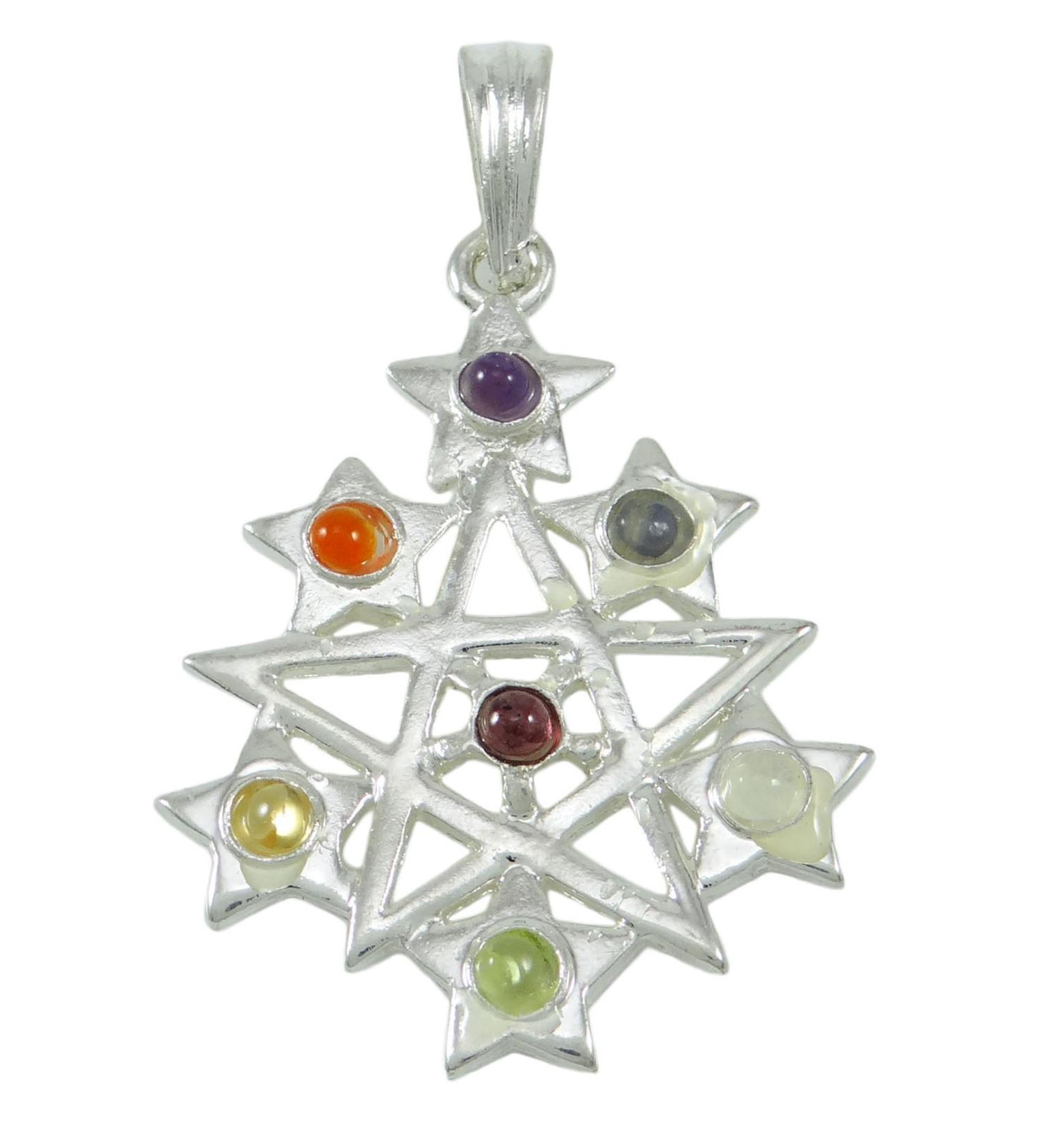 Harmonize Brass Star of David Pendant 7 Chakra Balancing Therapy Reiki Healing Crystel Spiritual Amulet - Buy Online on GoSupps.com