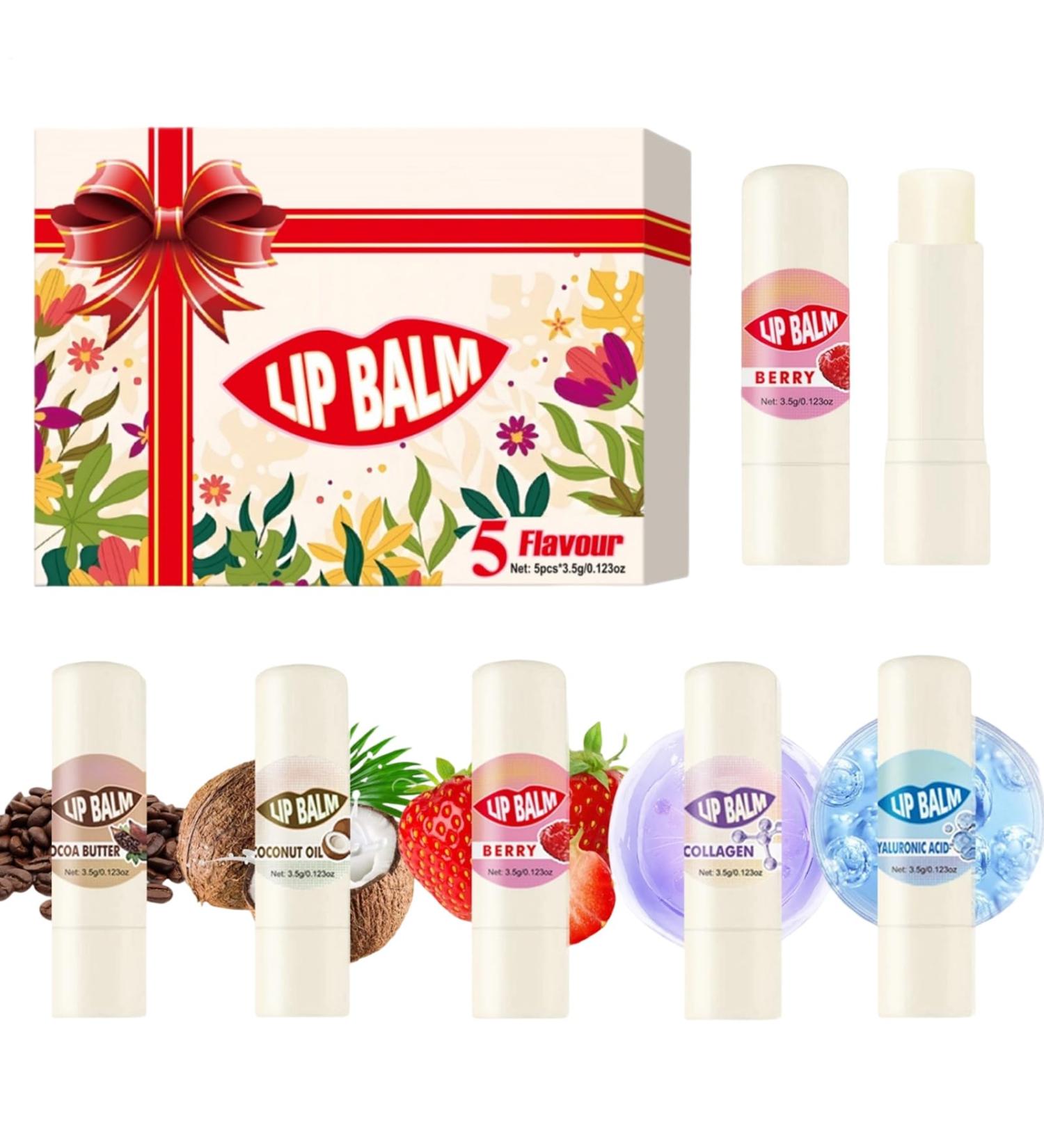 Lot de 5 baumes l vres hydratants et - Soin des l vres - Pour une beaut brillante - Soins de la peau et protection de jour comme de nuit - Pour les voyages et l'hiver - Buy Online on GoSupps.com