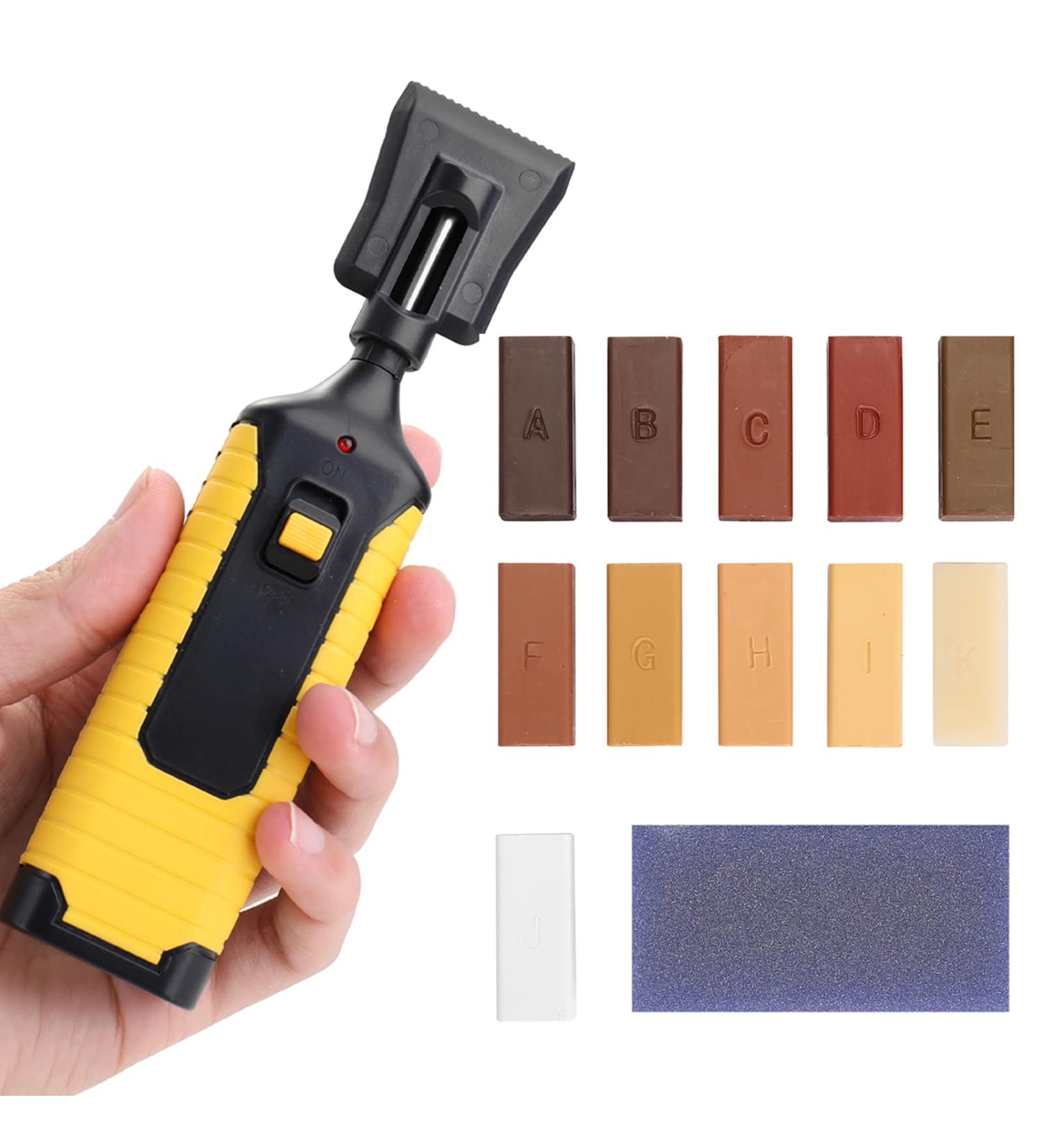 Home Household Laminate Repair Kit | DIY Wooden Floor Scratch Mender Tool Kit with 11 Wax Blocks for Easy Repairs - Buy Online on GoSupps.com