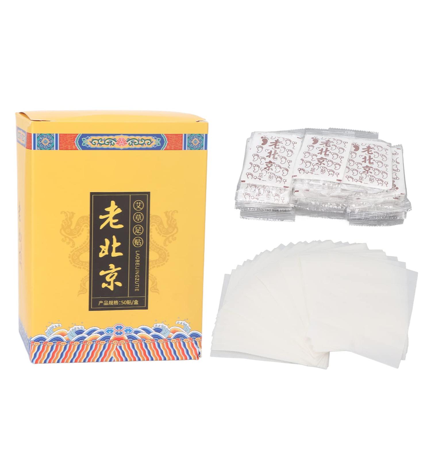 Wormwood Foot Pads 50pcs: Traditional Chinese Herbal Medicine for Pain Relief & Stress Reduction - Foot Care Stickers for Relaxation & Health - Buy Online on GoSupps.com