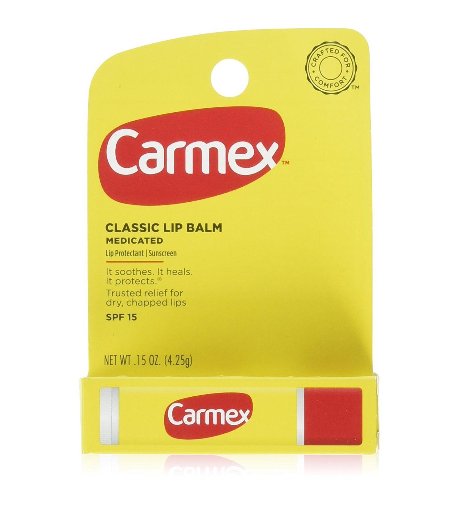 Carmex Classic Lip Balm Lip Protectant Sunscreen SPF 15 0.15 oz (Pack of 6)