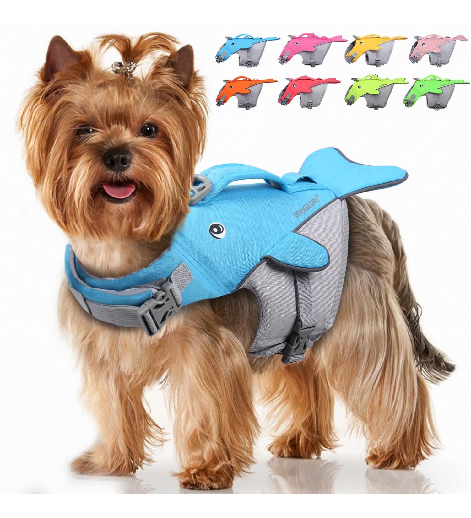 Vivaglory Adjustable Dog Swimming Vest for Small & Medium Dogs - Easy-On Sporty Design Blue XS (43-51 cm Ribcage Girth) - Buy Online on GoSupps.com
