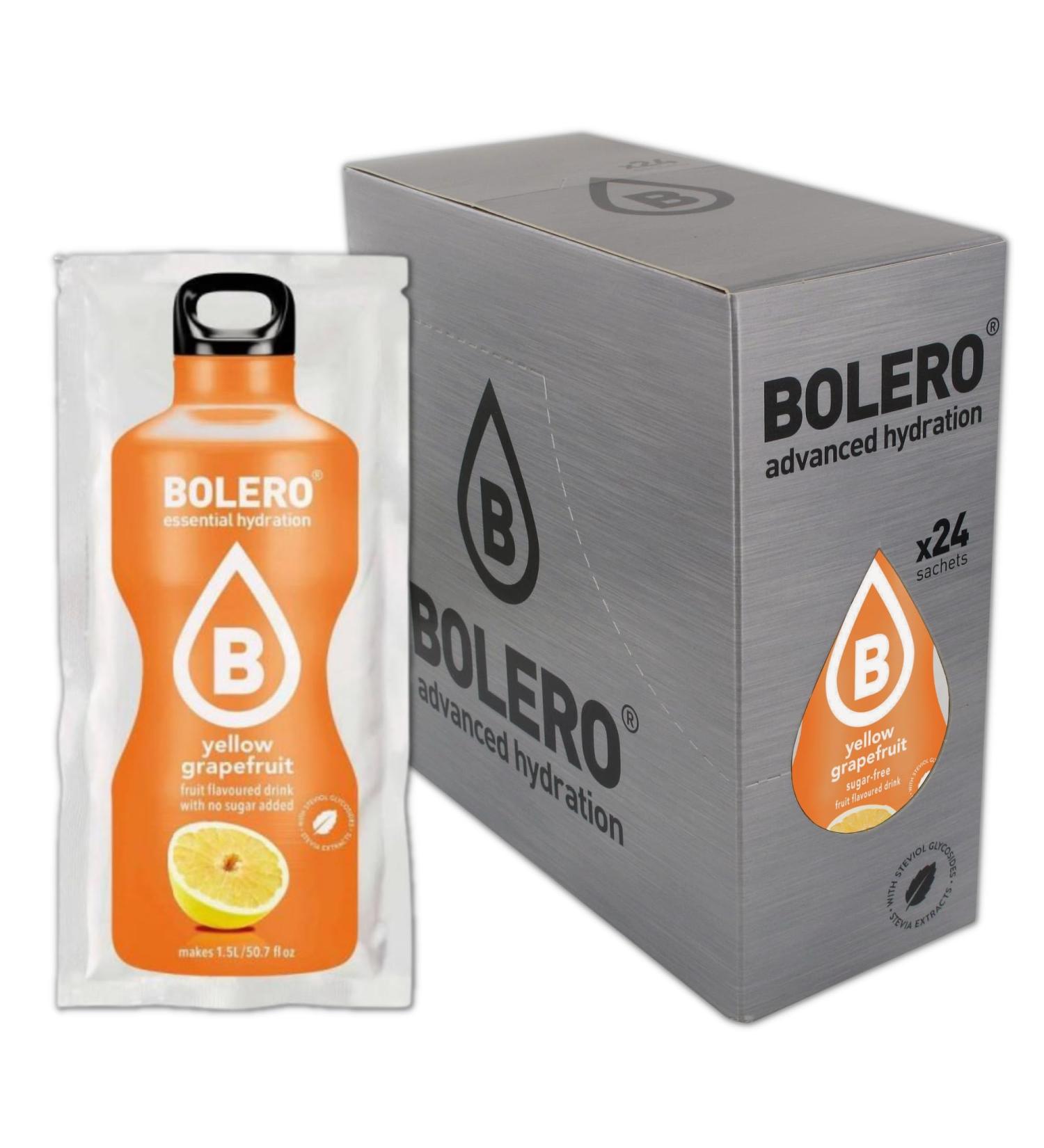  Bolero Bolero Drinks 24 x 9g | Yellow Grapefruit | Refreshing sugar-free powder sweetened with stevia | Yellow grapefruit for diabetics | A healthier drink for family and friends - Buy Online on GoSupps.com