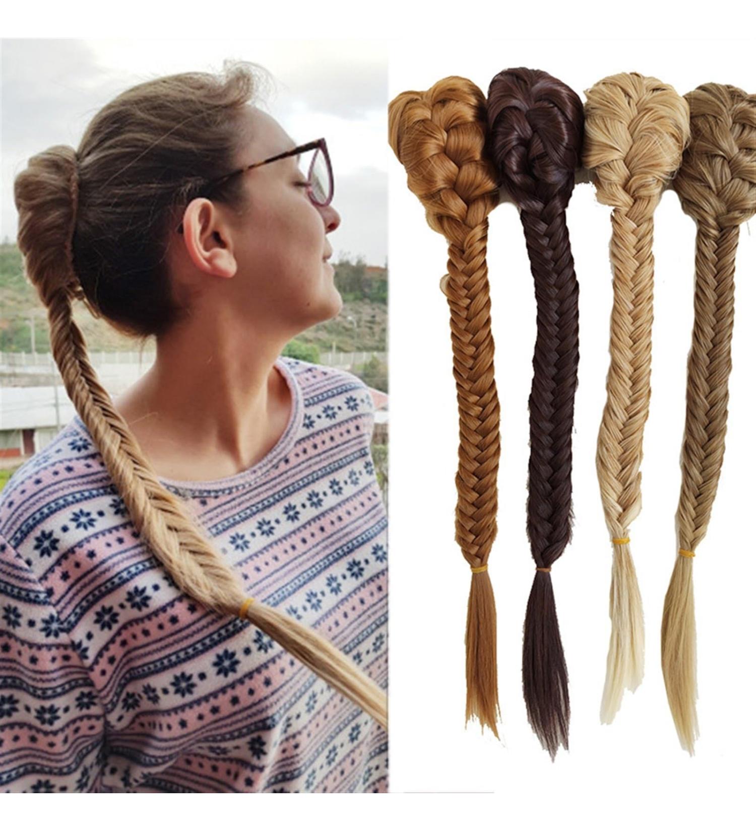 Ponytail Extensions Fishtail Ponytail Extensions Synthetic Hair Ponytails Drawstring Rope Braids Chignon Wedding Hair Updos for Women(F24-613) 20inches F24-613 - Buy Online on GoSupps.com