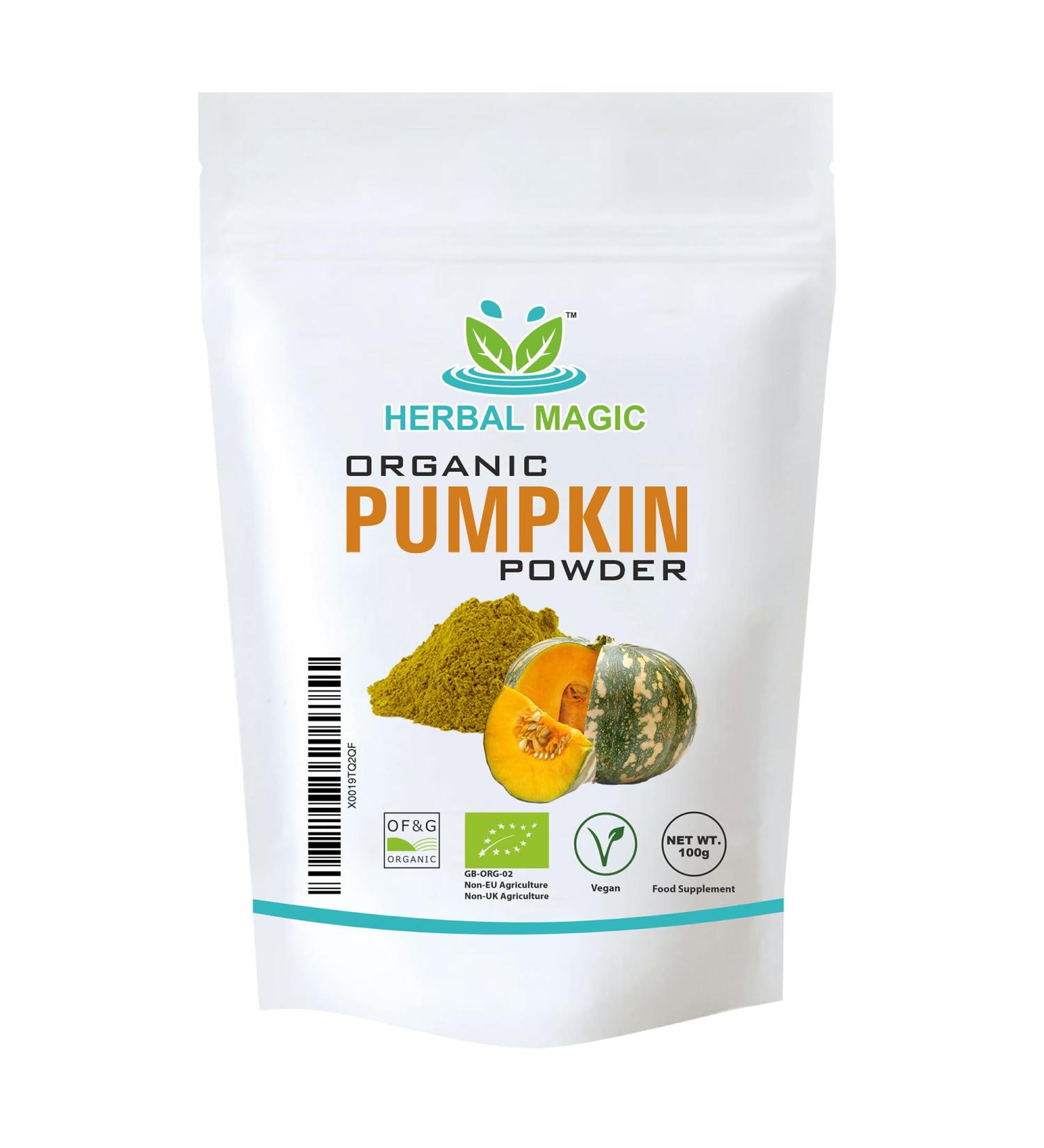 Organic Pumpkin Fruit Powder: Ideal Thickener for Soups & Sauces - 100g Pack | Natural Coloring & Aromatizer - Supports Digestive Health in Dogs - Buy Online on GoSupps.com