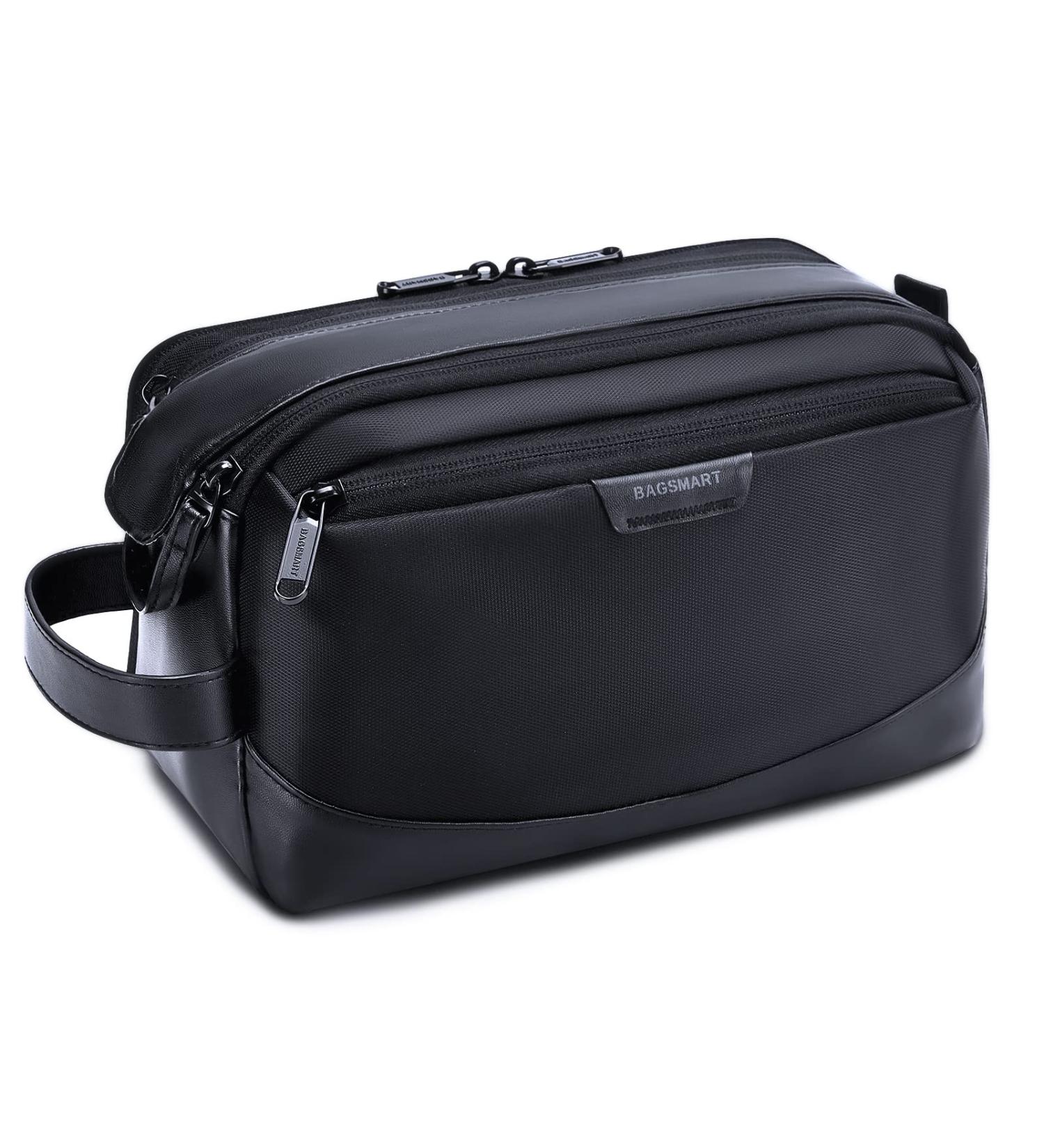 BAGSMART Men's Large Travel Toiletry Organizer - Water-Resistant Dopp Kit Shaving Bag (Black) - Buy Online on GoSupps.com