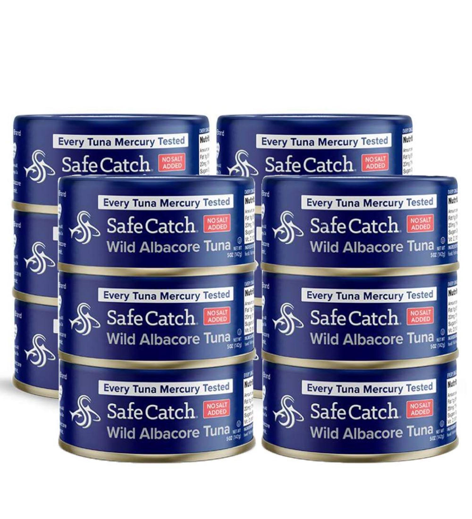 Safe Catch No Salt Added Wild Albacore Tuna - Mercury Tested, Gluten-Free, 5oz Cans, Pack of 12 - Buy Online on GoSupps.com