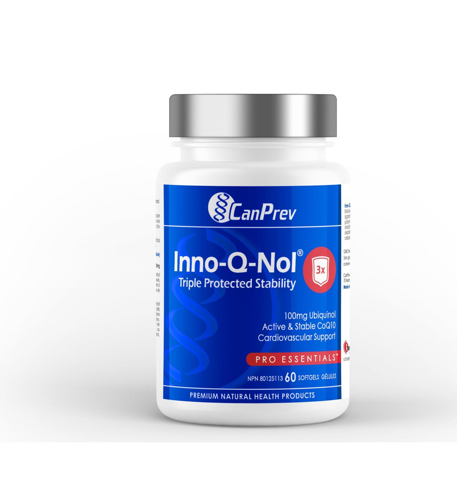 CanPrev - Inno-Q-Nol Triple Protected Stability 60 Softgels - 100mg Ubiquinol - Coenzyme Q10 (CoQ10) Natural Source - Active & Stable Co-Q10 - High Potency Antioxidant for Overall Wellness 60 count (Pack of 1) - Buy Online on GoSupps.com
