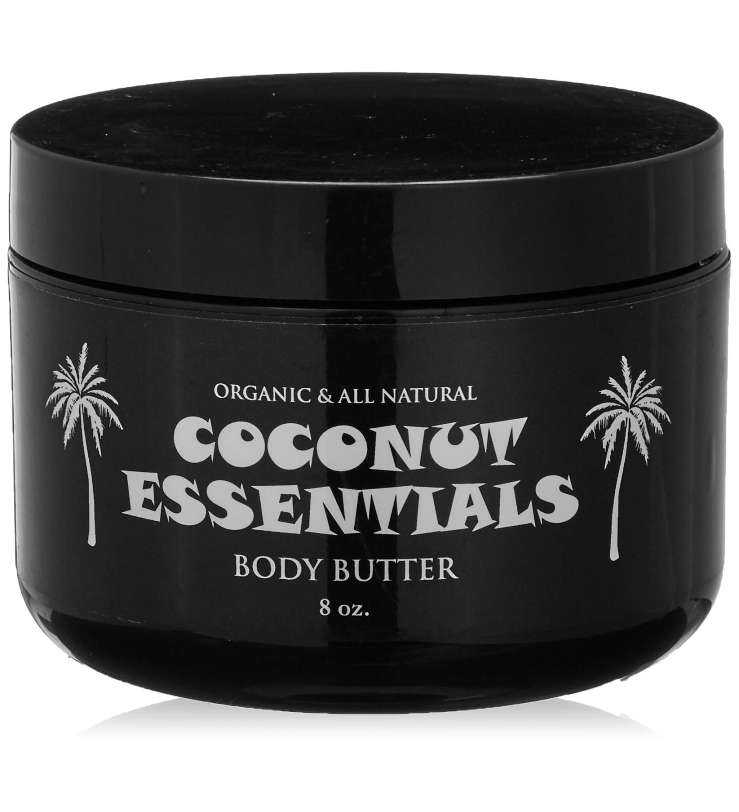 Coconut Essentials Moisturizing Body Butter - 8 oz - Coconut Oil, Vitamin E, Shea, Peppermint, Almond, Cocoa & Sunflower for Glowing Skin - Buy Online on GoSupps.com