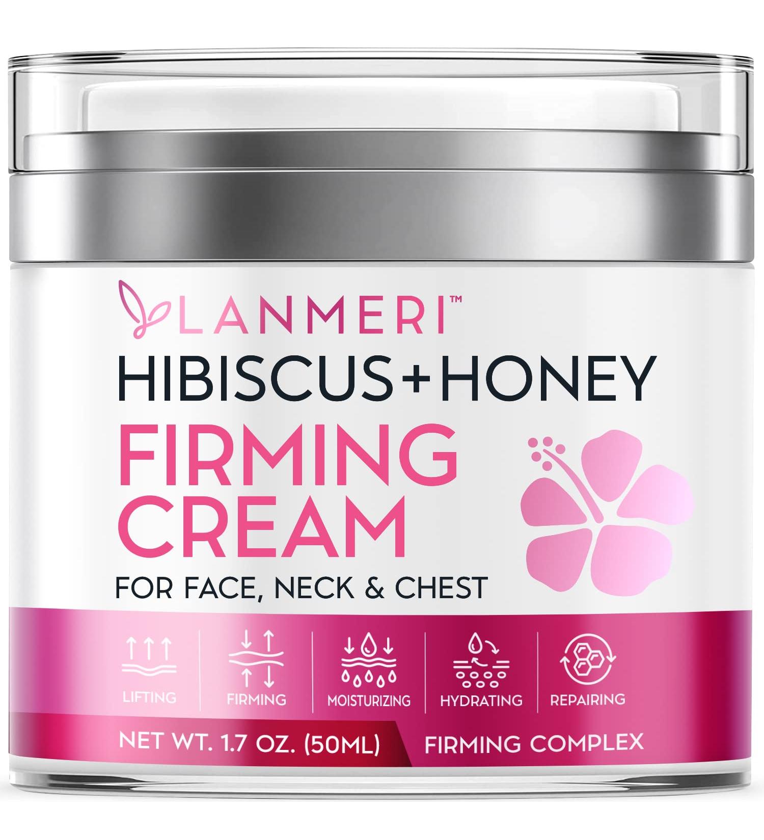 Hibiscus & Honey Firming Cream for Face & Body | Neck Tightening, Double Chin Reducer & Anti-Wrinkle Moisturizer with Collagen & Jojoba Oil - Buy Online on GoSupps.com