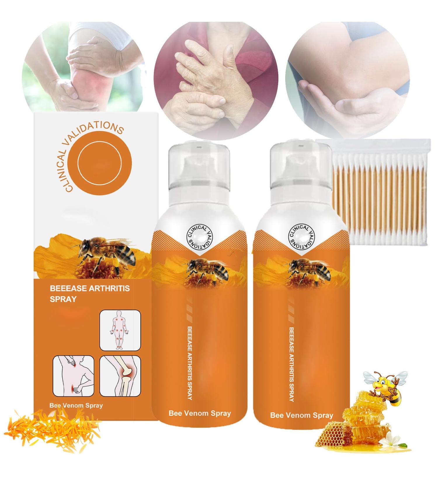 HOPASRISEE Body Therapy Bee Venom Joint & Bone Therapy Spray - Bee Venom Serum Spray Provides for Back Neck Hands Feet (2pcs) - Buy Online on GoSupps.com
