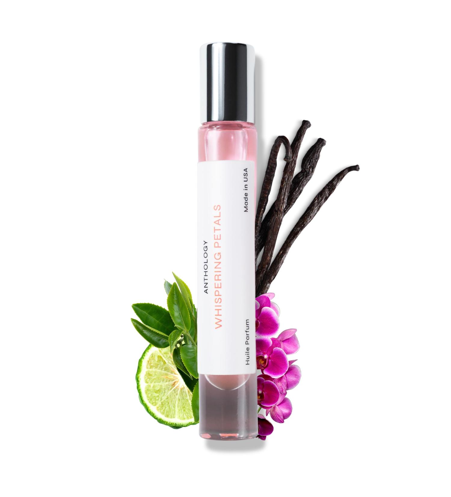 Anthology Whispering Petals Roll on Perfume Oil for Women 0.3oz 9 ML | Bergamot Vanilla Jasmine Rose Orchid | Alcohol-Free Travel size Rollerball | Clean Fragrance - Buy Online on GoSupps.com