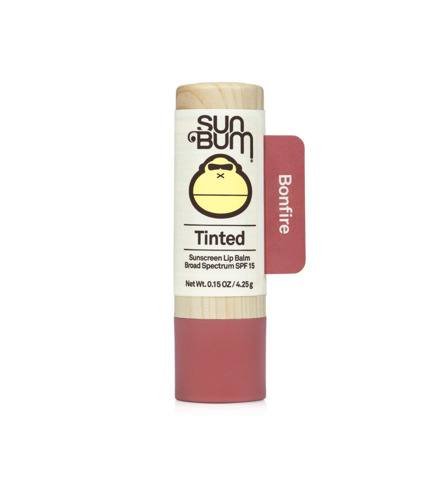Sun Bum Tinted Lip Balm Bon Fire SPF 15 | Broad Spectrum Protection | Sensitive Skin Safe | Paraben & Oxybenzone Free | 0.15 Oz - Buy Online on GoSupps.com