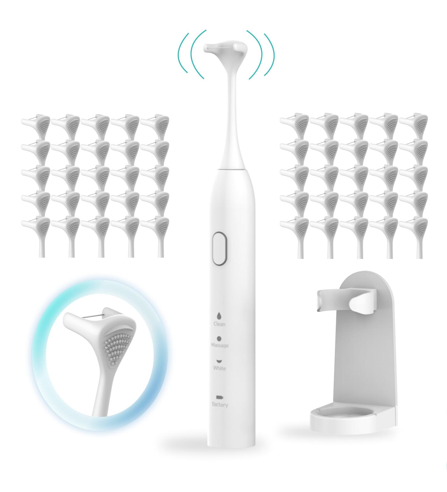 OZZTOUCH Electric Flosser with 50 Replacement Heads - 3-in-1 Power Flosser Gum Stimulator & Tongue Cleaner for Adults & Kids - Ideal Electric Dental Care Solution - Buy Online on GoSupps.com