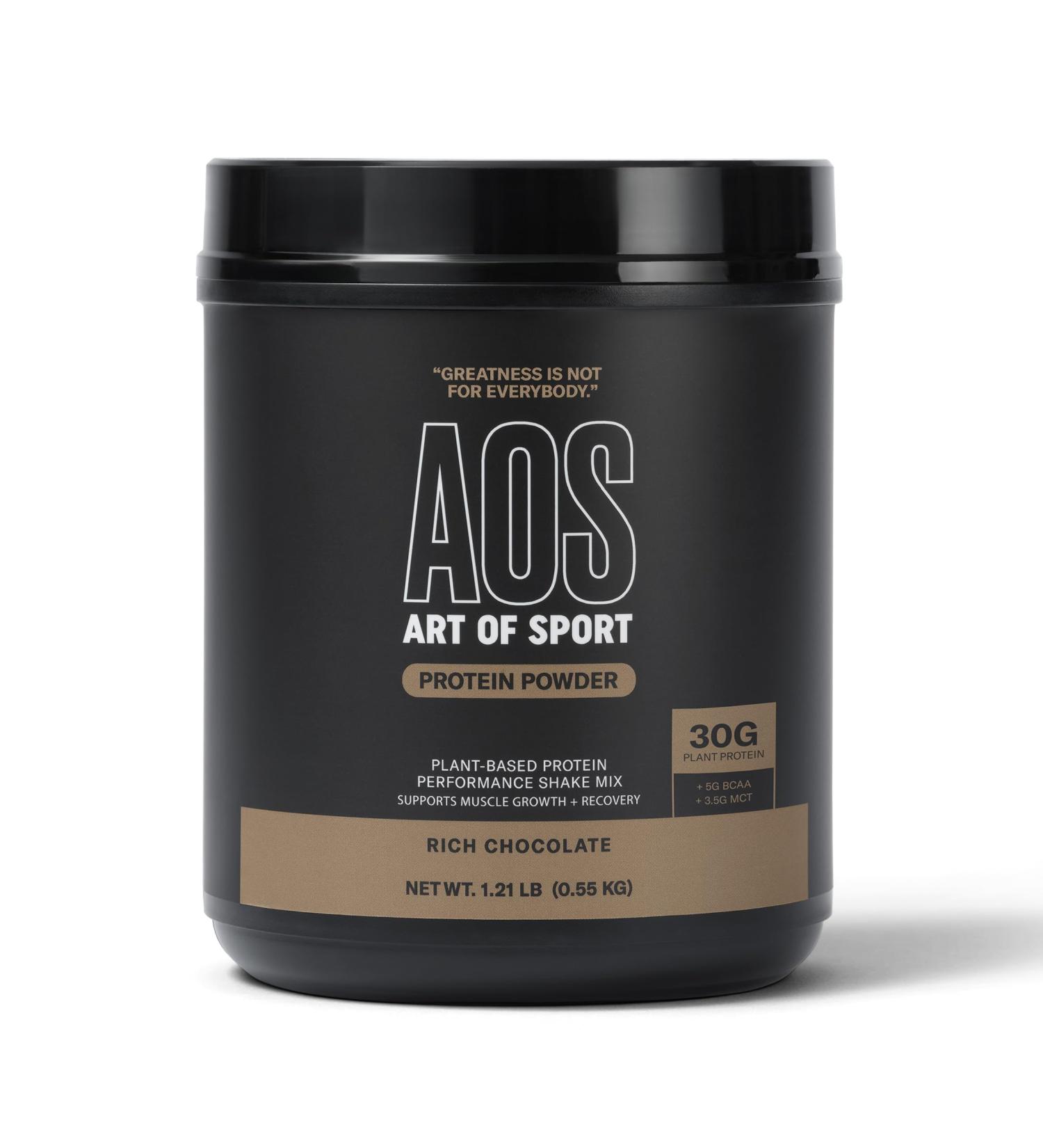 Art of Sport Chocolate Protein Powder 30g – Plant-Based Dairy & Gluten Free 0g Sugar 5g BCAA – 1.21lb Tub for Athletes - Buy Online on GoSupps.com