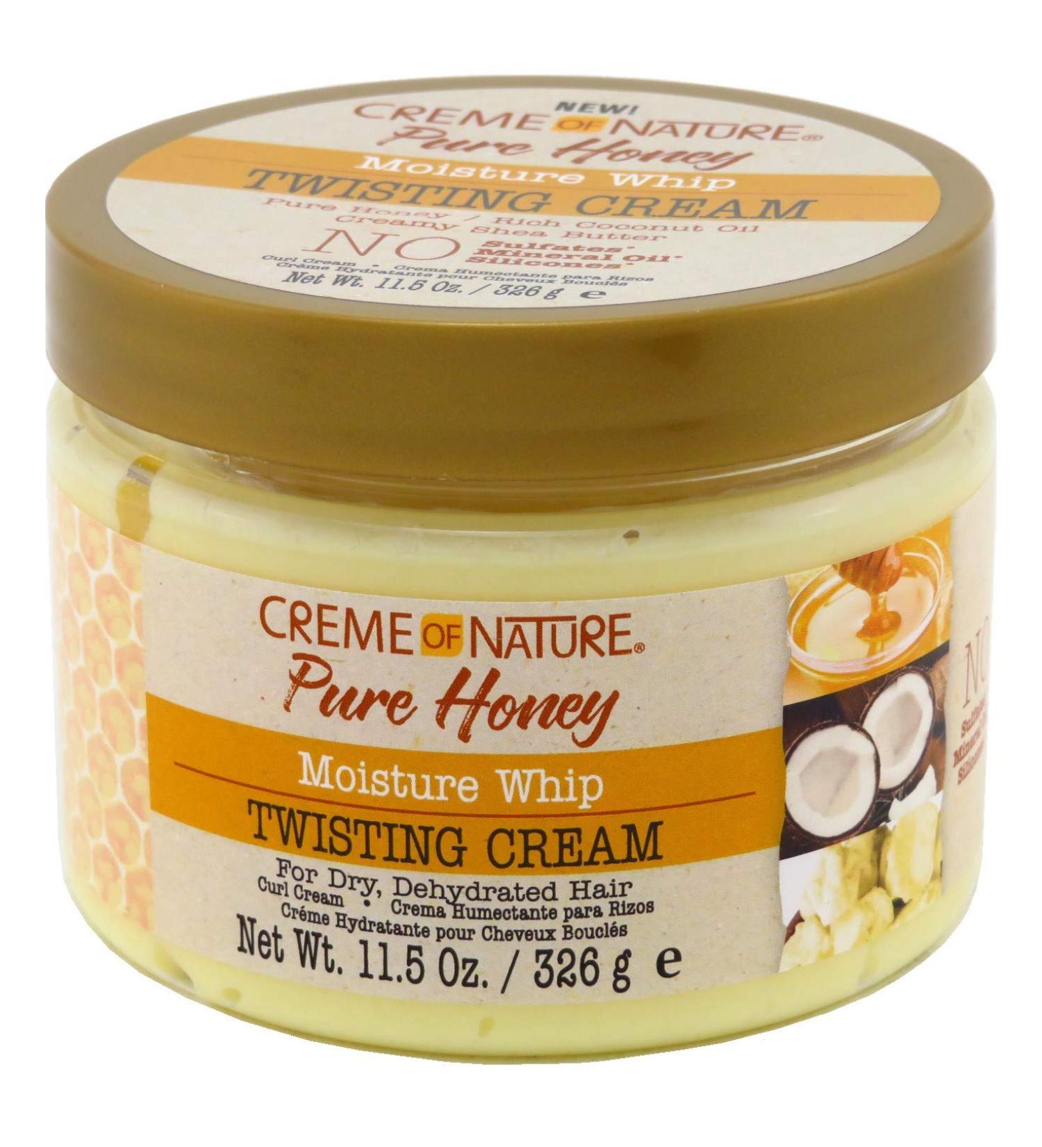 Creme Of Nature Pure Honey Twisting Cream 11.5 Ounce Jar (340ml) (3 Pack)