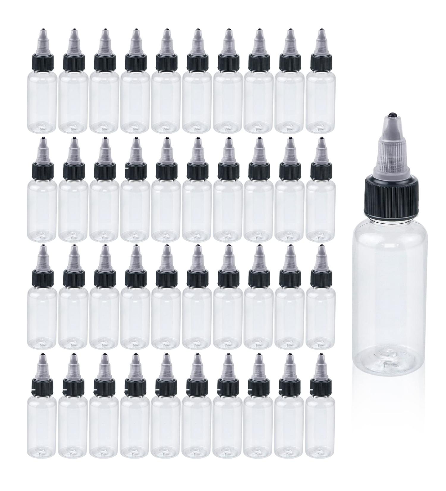 Buy ISUSSPack of 40 Transparent 30ml Refillable Squeeze Bottles - Empty Plastic Bottles with Black Screw Caps for Travel & DIY - International Shipping Available - Buy Online on GoSupps.com