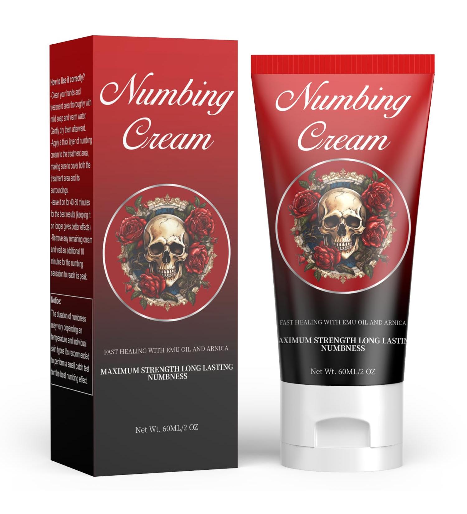 BlackCaves Numbing Cream Maximum Strength Long Topical Skin Numbing Cream Lasting with Emu Oil and Arnica 60ml Big - Buy Online on GoSupps.com