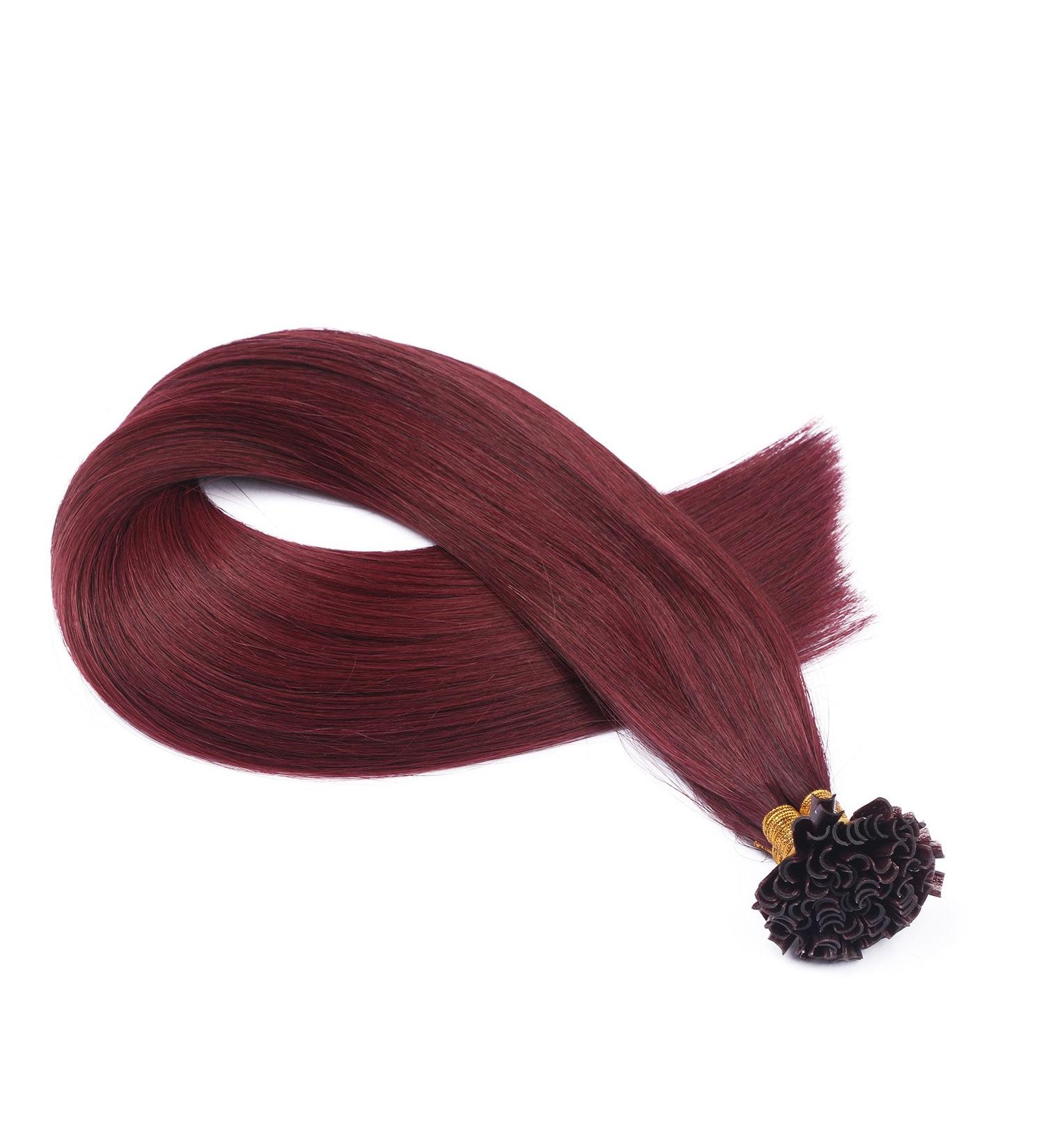 Buy 100% Remy Hair Extensions - Keratin Bonding #99 Light Brown Violet Mahogany - 60cm U-Tip - 100 Strands - High-Quality by Novon - 50g Total - Buy Online on GoSupps.com