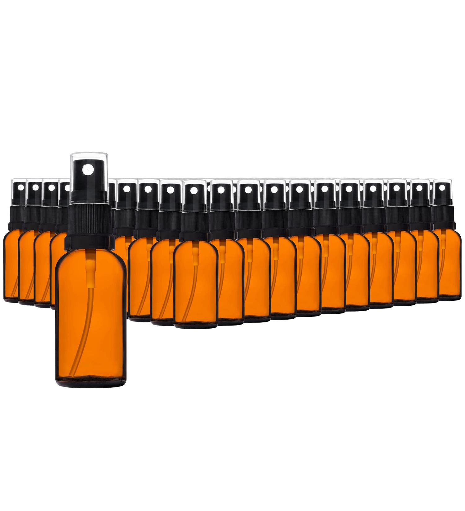 Handsunity 30ml Glass Spray Bottle Set - Amber Pharmacy Bottles with Black Atomizer & Accessories | International Shipping Available - Buy Online on GoSupps.com
