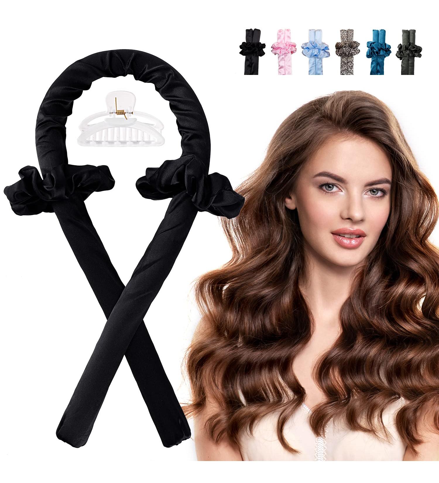 Yeelen Heatless Curling Rod Headband Set for Long Hair - Sleep in Overnight No Heat Hair Curler Rollers for Natural Waves - Includes Satin Curl Ribbon, Scrunchie, and Hair Clips (Black) - Buy Online on GoSupps.com