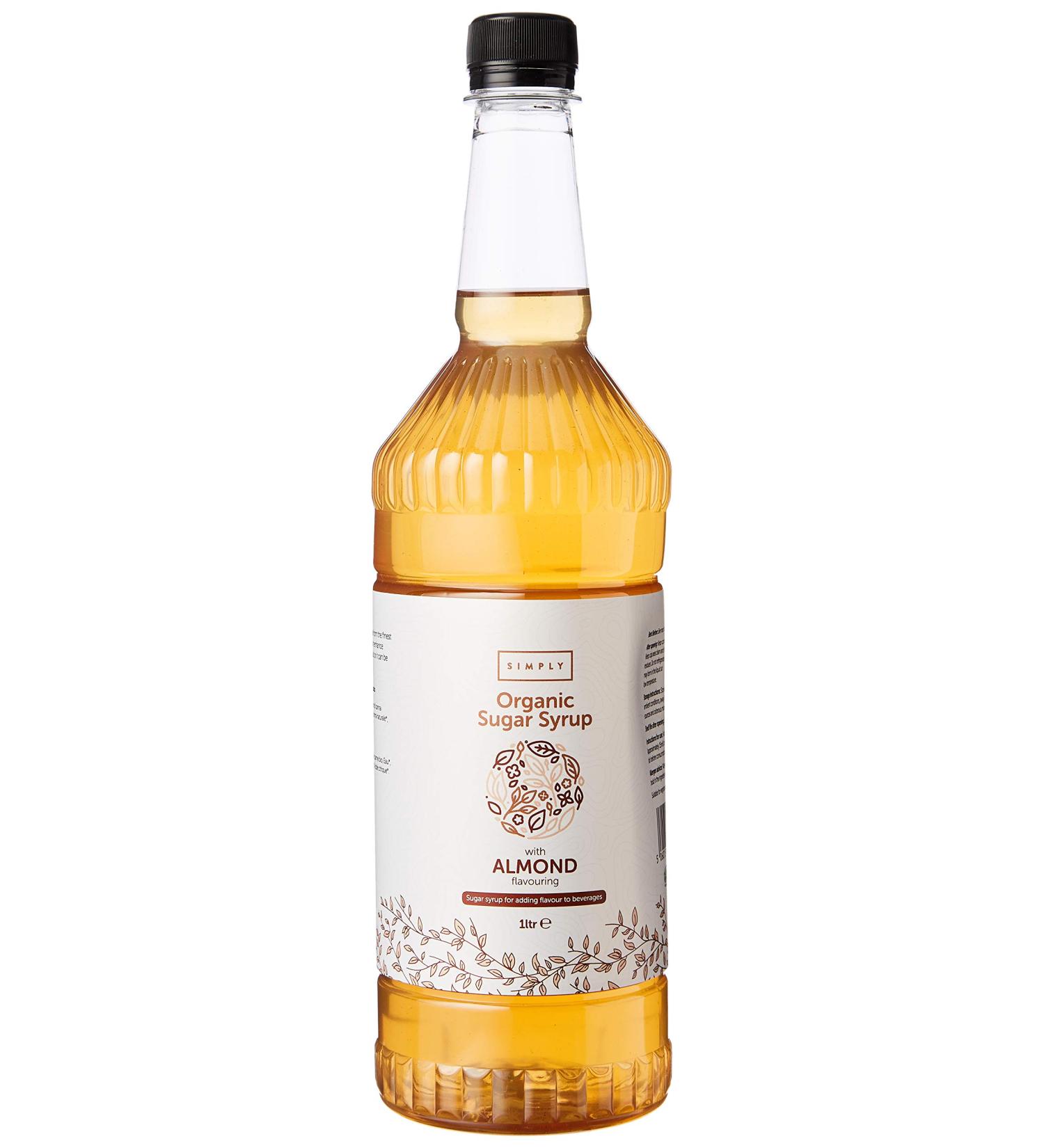 Organic Almond Syrup - Vegan & Nut Free Flavouring for Coffee, Cocktails & Baking - 1 Liter (Pack of 1) - Buy Online on GoSupps.com
