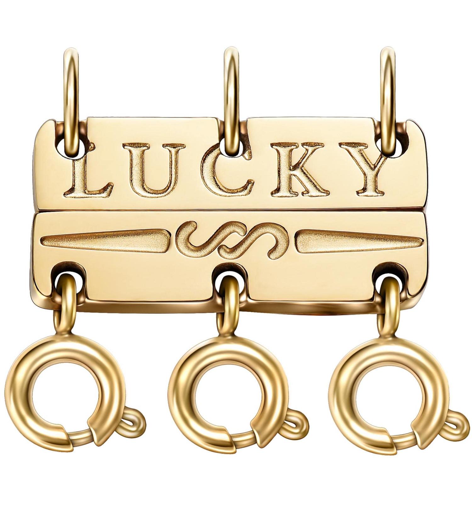 Lucky Necklace Layering Clasps Separator | 18K Gold & Silver Plated Triple Necklace Clasps for Women | Stackable Chains Closure - Buy Online on GoSupps.com