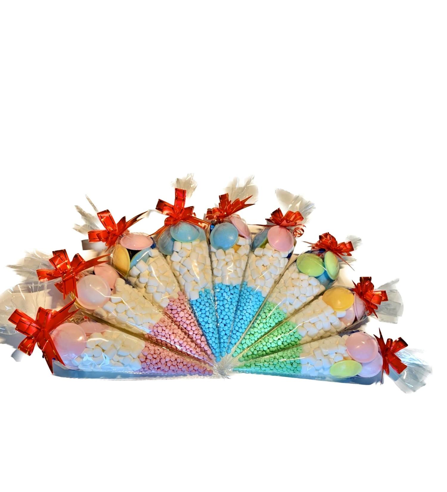 x10 Prefilled Sweet Cones| Pre-filled Birthday Party Favour sweets| Prefilled Candy Cones for 10 kids|Birthday Sweet Favours
