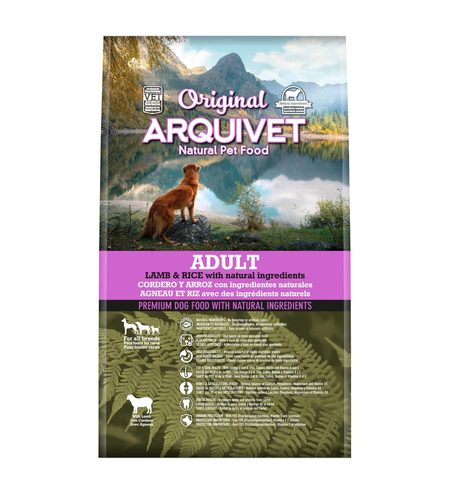 ARQUIVET Original Adult - Croquettes for adult dogs lamb and rice 3 Kg - dog food - dry dog food - all breeds - natural ingredients - Buy Online on GoSupps.com