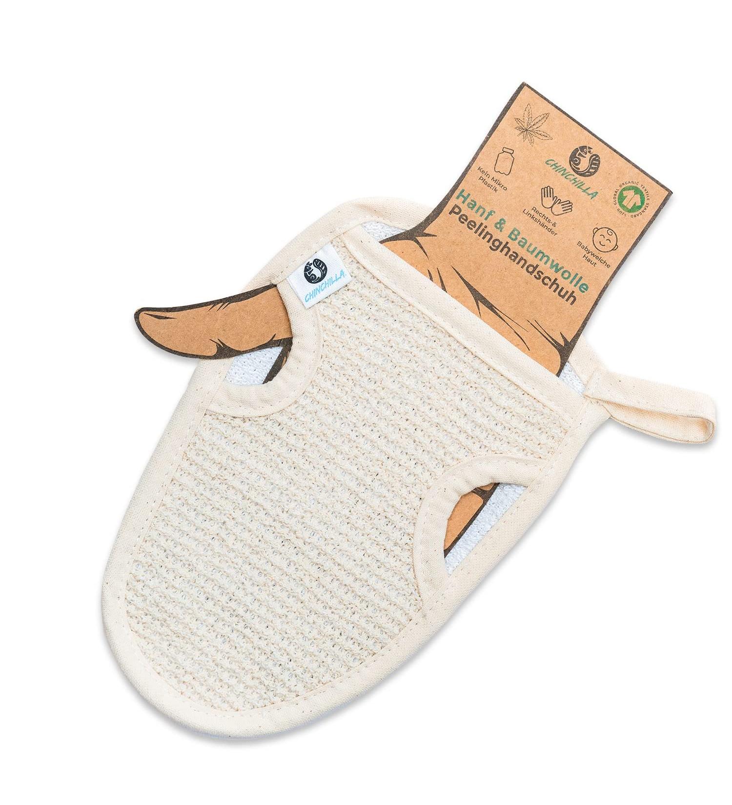 Chinchilla Organic Cotton & Hemp Peeling Glove | Gentle Body & Face Scrub | Eco-Friendly Shower Sponge | International Shipping Available - Buy Online on GoSupps.com