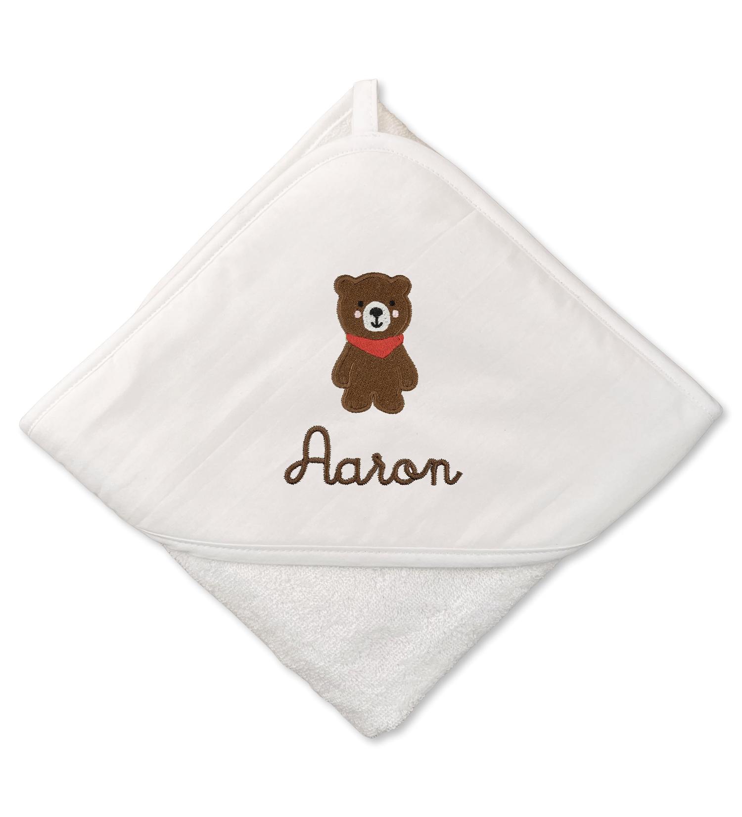 Personalized Baby Hooded Towel (75x75cm) - 100% Cotton Custom Names for Boys & Girls - Buy Online on GoSupps.com
