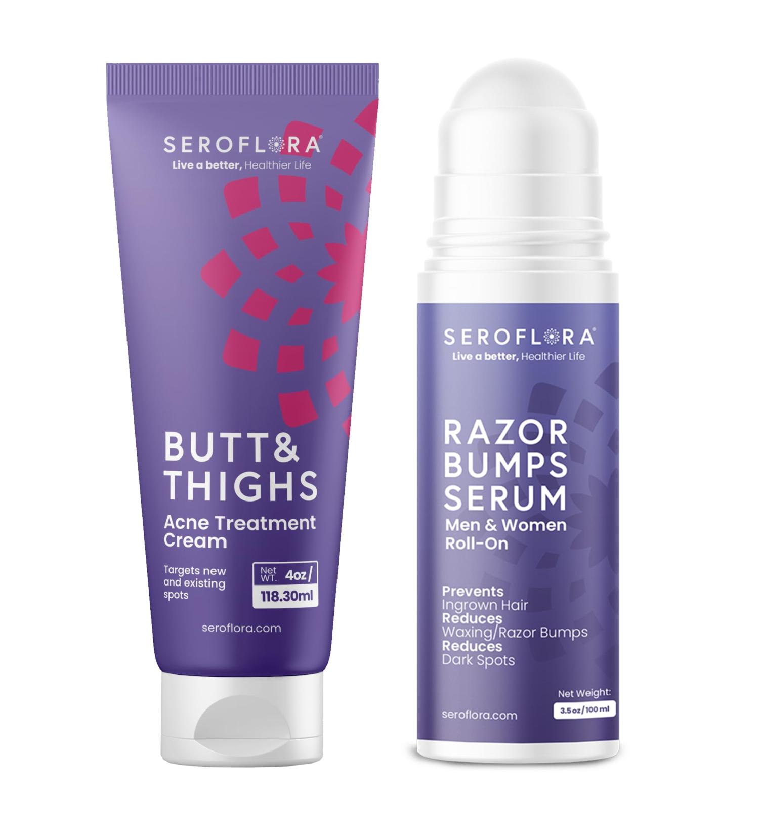 Butt Acne Cream & Razor Bump Serum Helps Reduce the Look of Ingrown Hairs, Bumps & Redness Post-Shave & Waxing Skin Comfort - Bundle - Buy Online on GoSupps.com