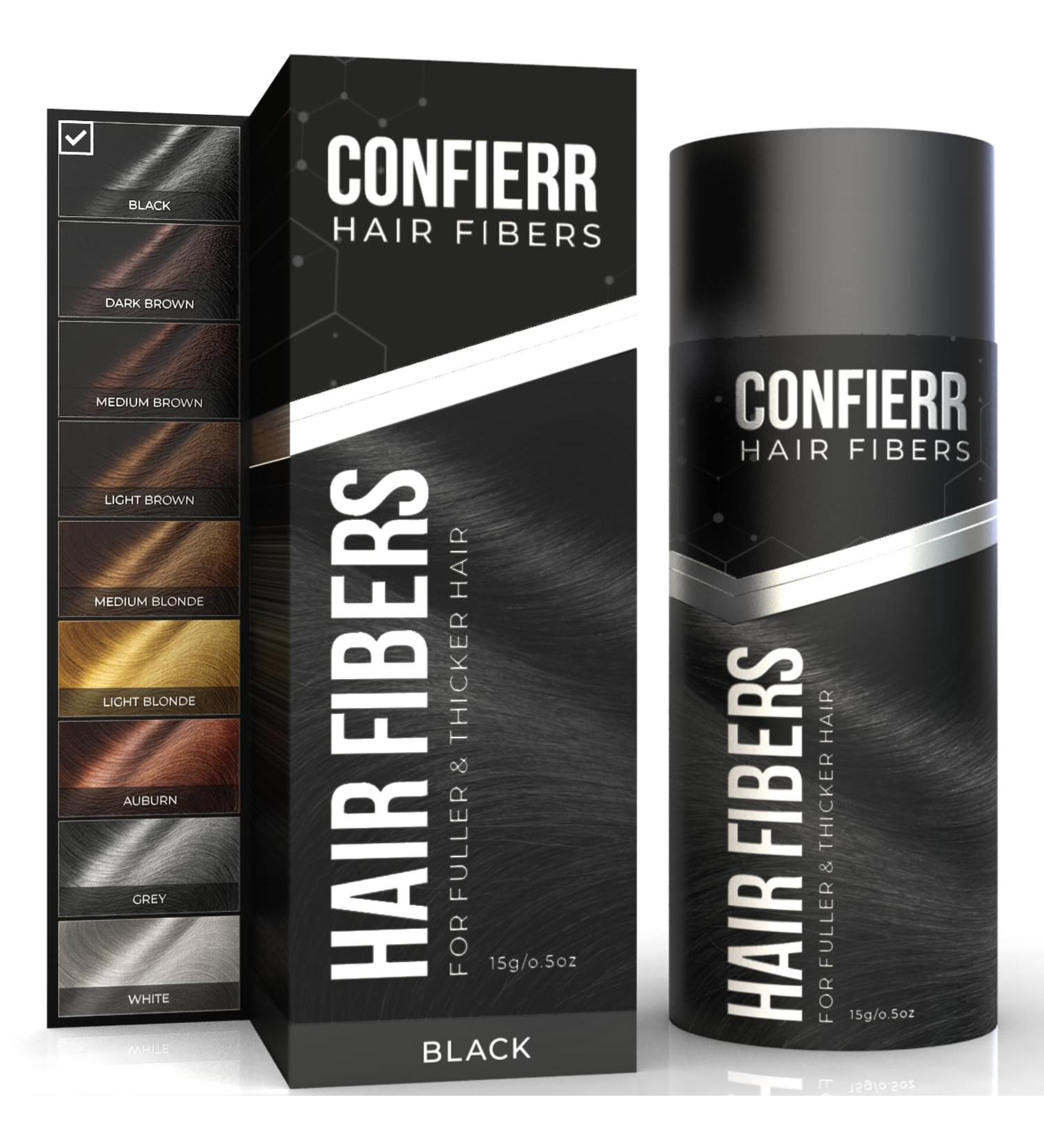 Keratin Hair Fibers for Men & Women - Instant Thicker & Fuller Hair Black 15g | Fill Fine or Thinning Hair - Buy Online on GoSupps.com