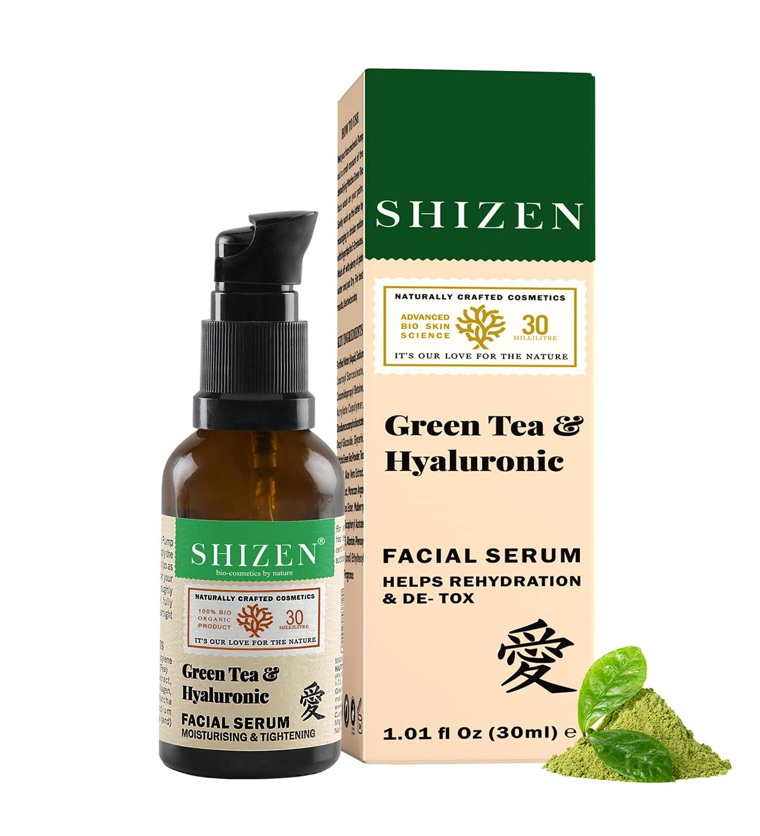 SHIZEN Green Tea Facial Serum | Moisturizing & Tightening | Vegan & Organic | 1.01 Fl Oz - Buy Online on GoSupps.com