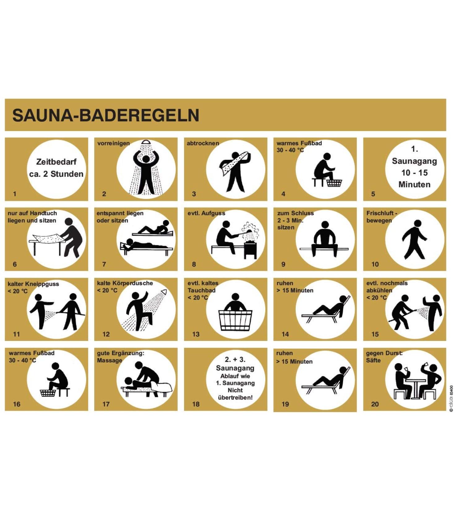 Eliga BaderGeltafel for Sauna German