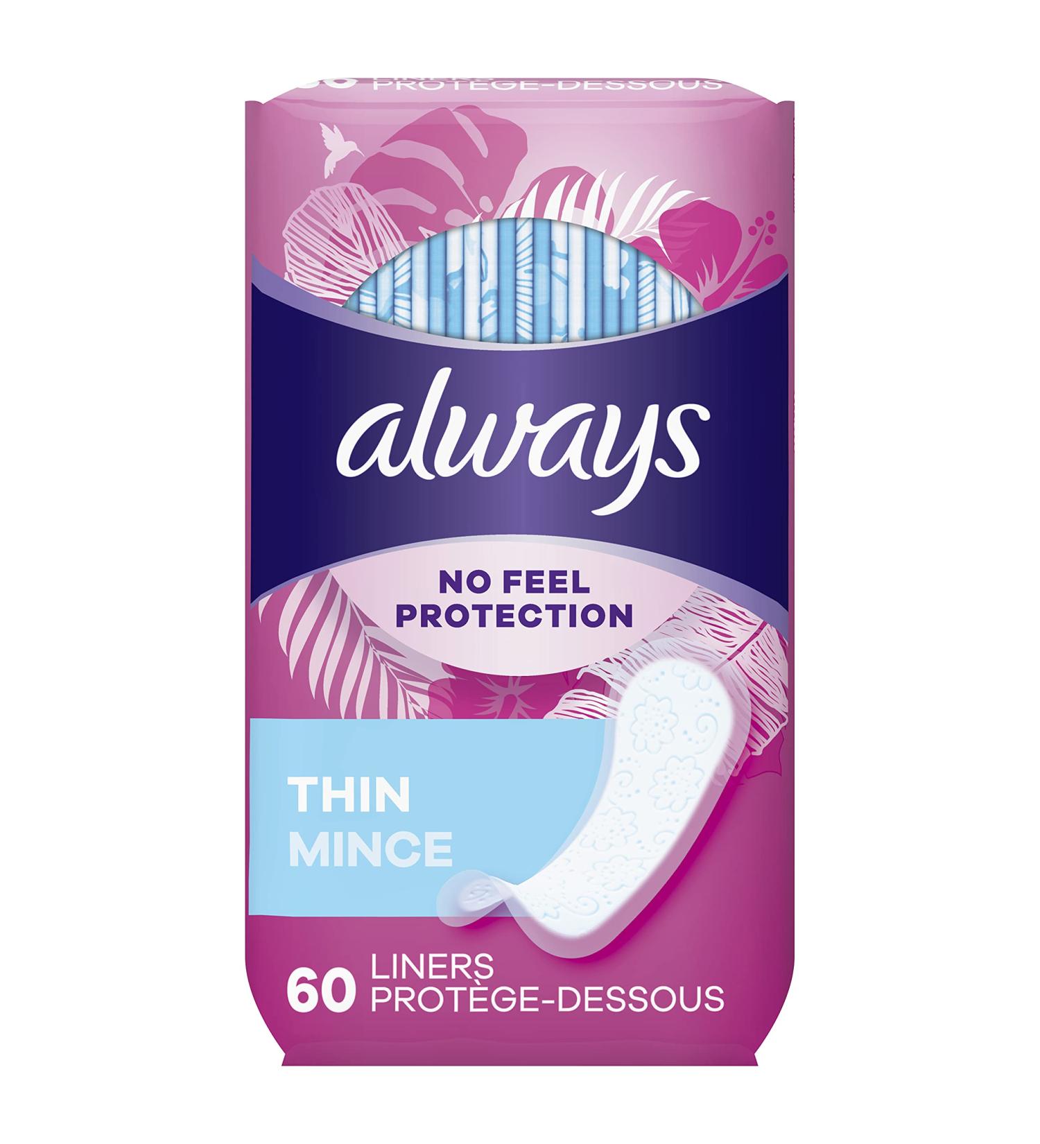 Always Thin Daily Liners Regular Absorbency 240 Count - Pack of 4 | Unscented | No Feel Protection - Buy Online on GoSupps.com
